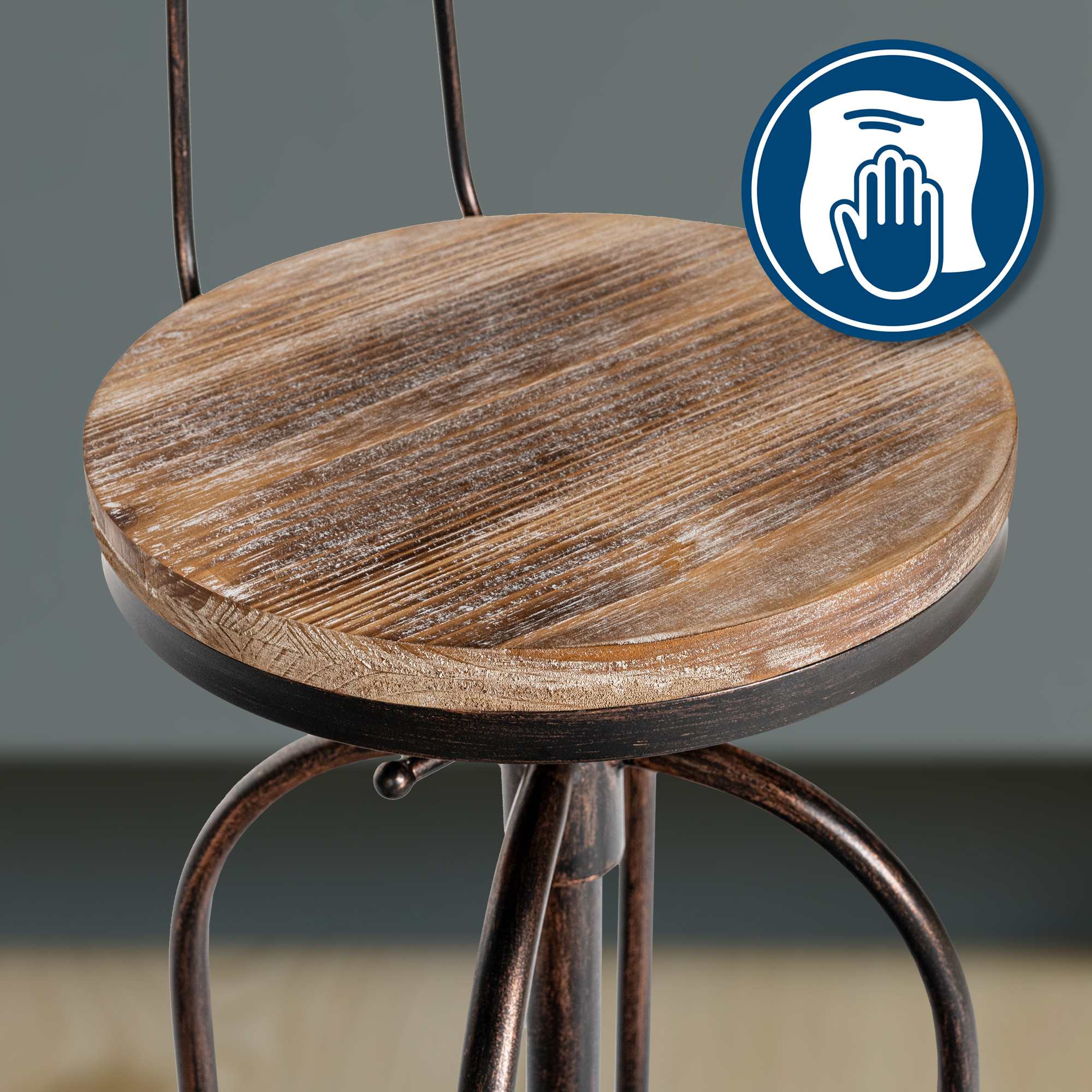 2er Set Barhocker Pino, Holz