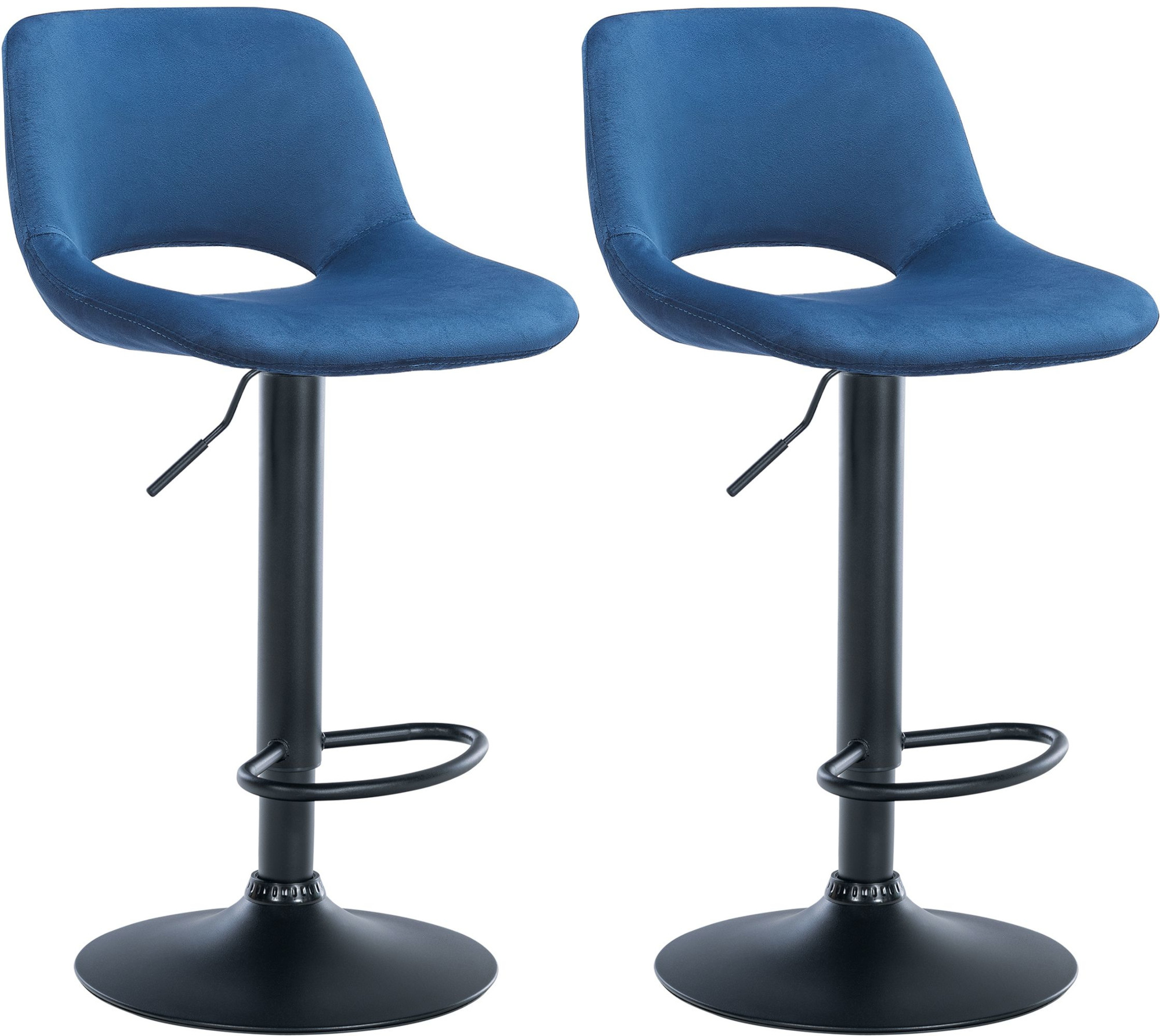 2er Set Barhocker Camden Samt schwarz