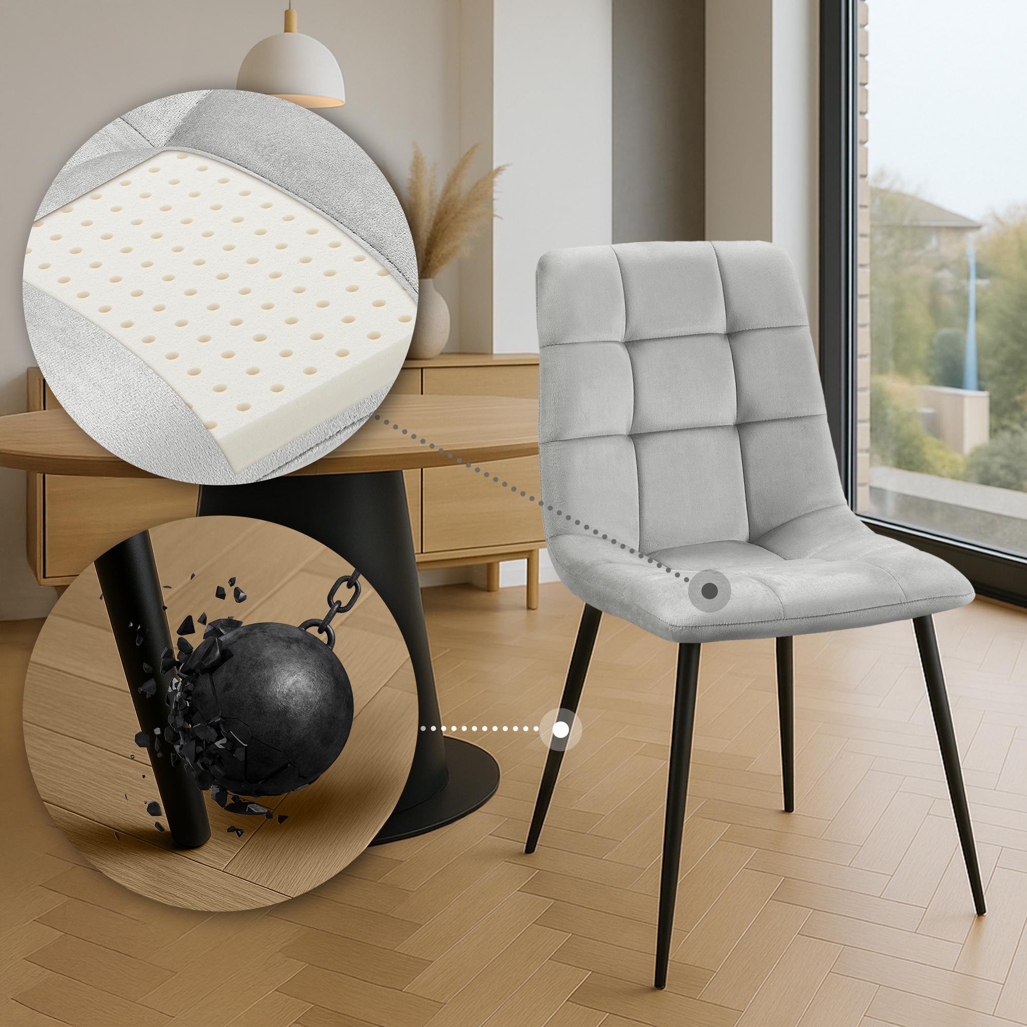 4er Set Esszimmerstuhl Tilde Samt