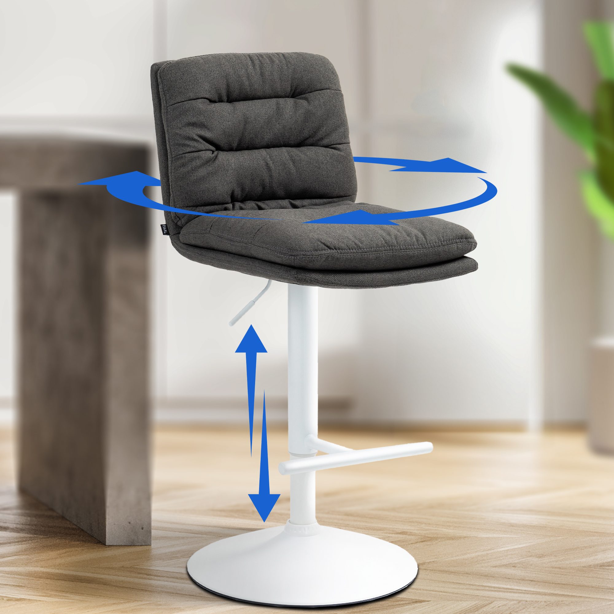 Barhocker Damar Stoff weiß
