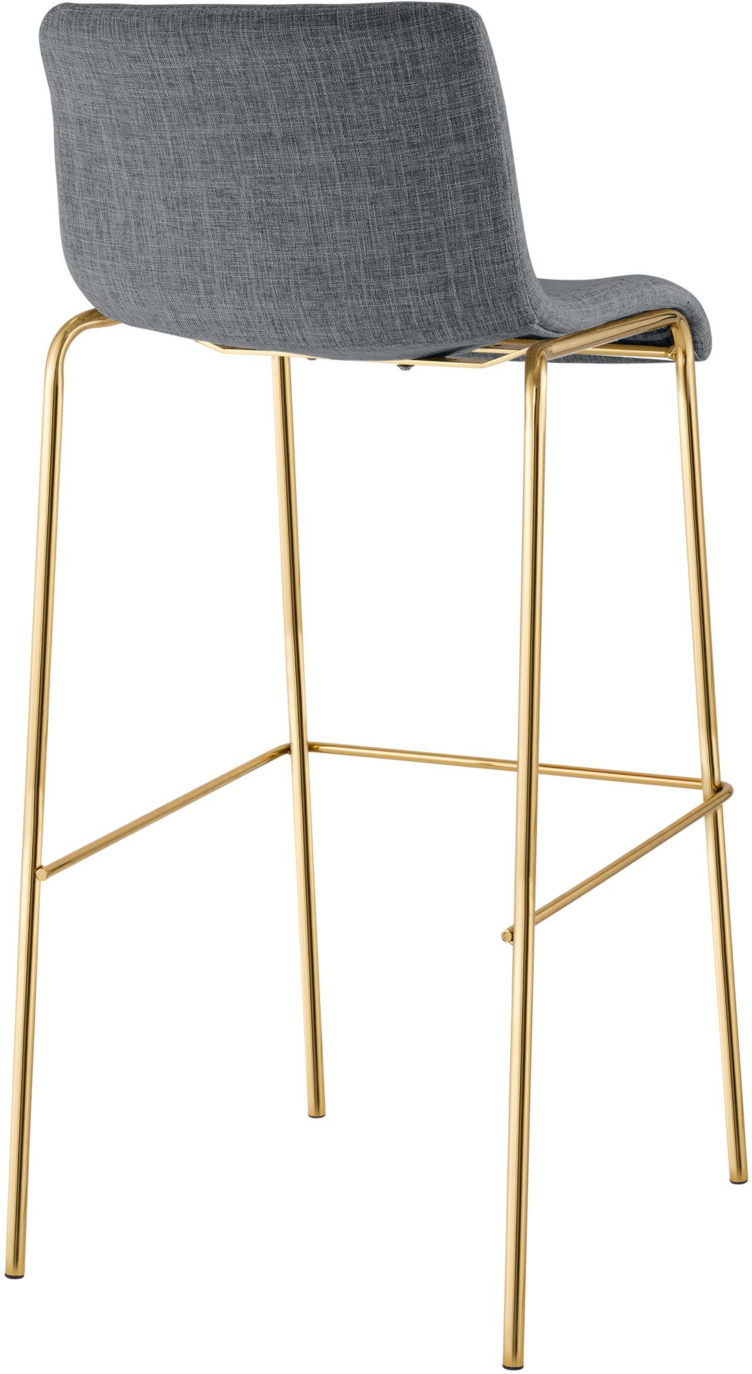 Barhocker Hoover Stoff 4-Fuß Gold