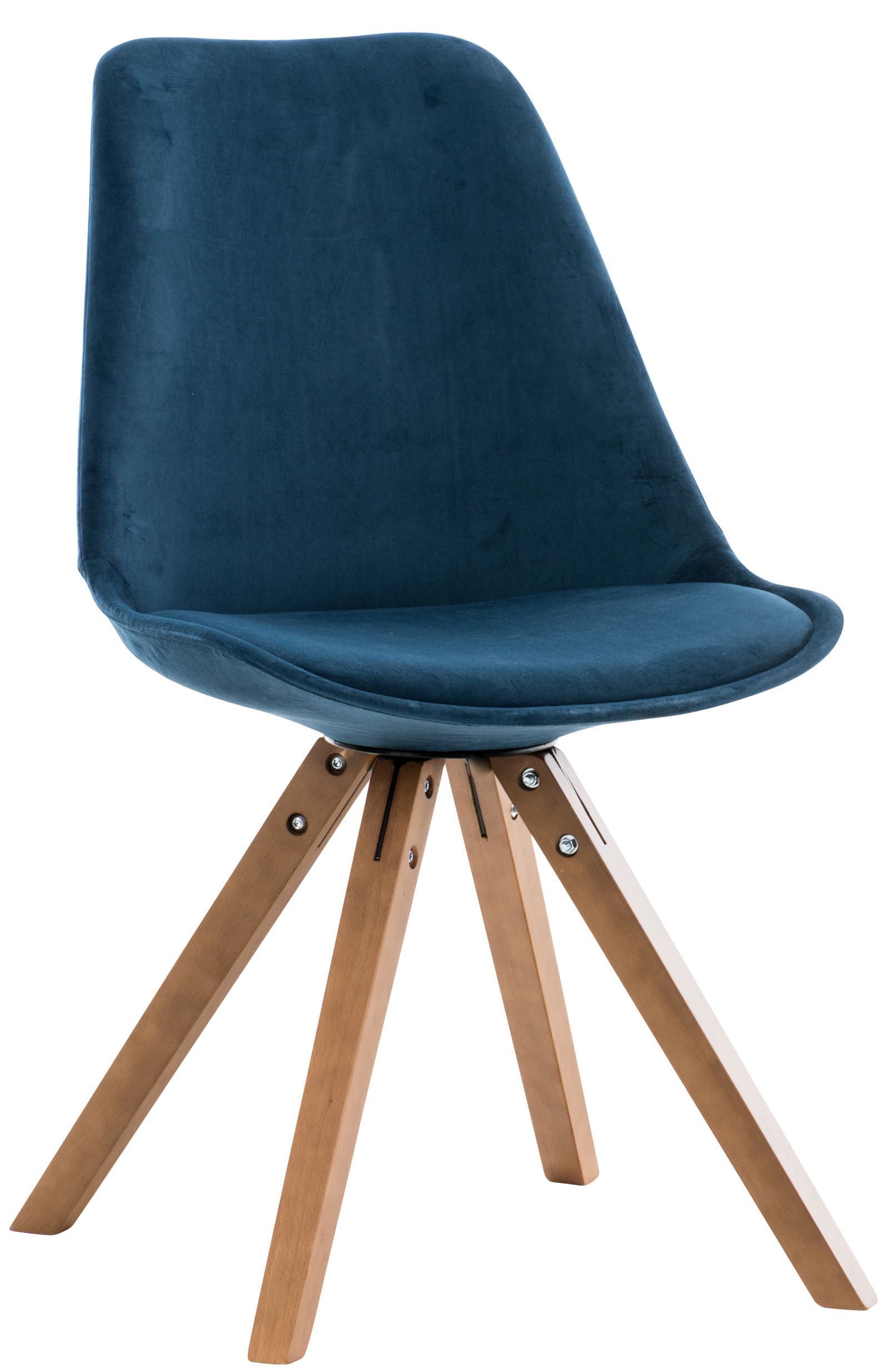 Stuhl Pegleg Samt Square walnuss