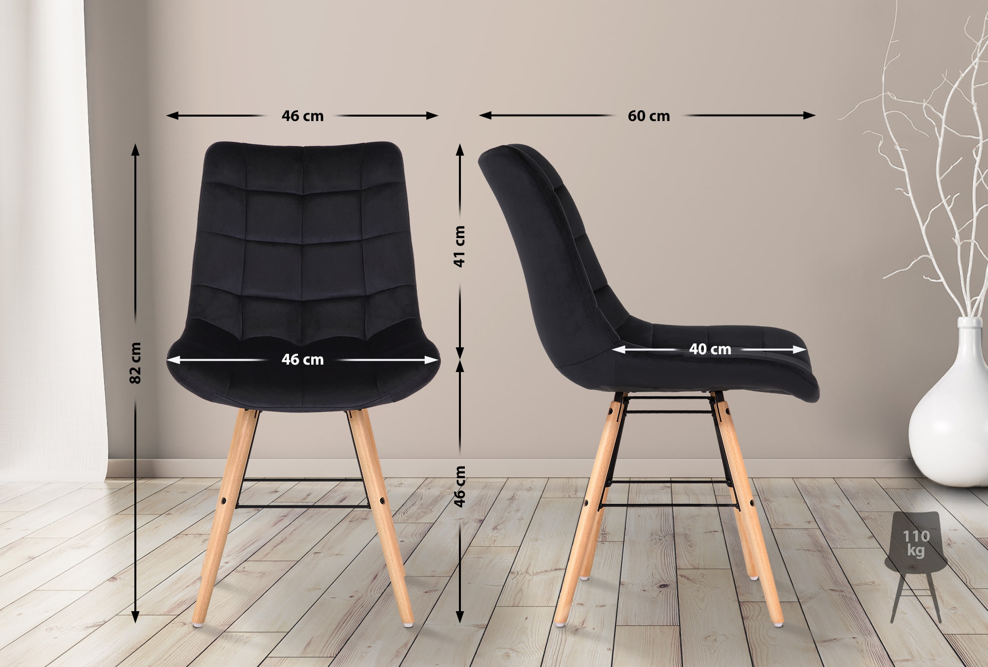 2er Set Stühle Leni Samt