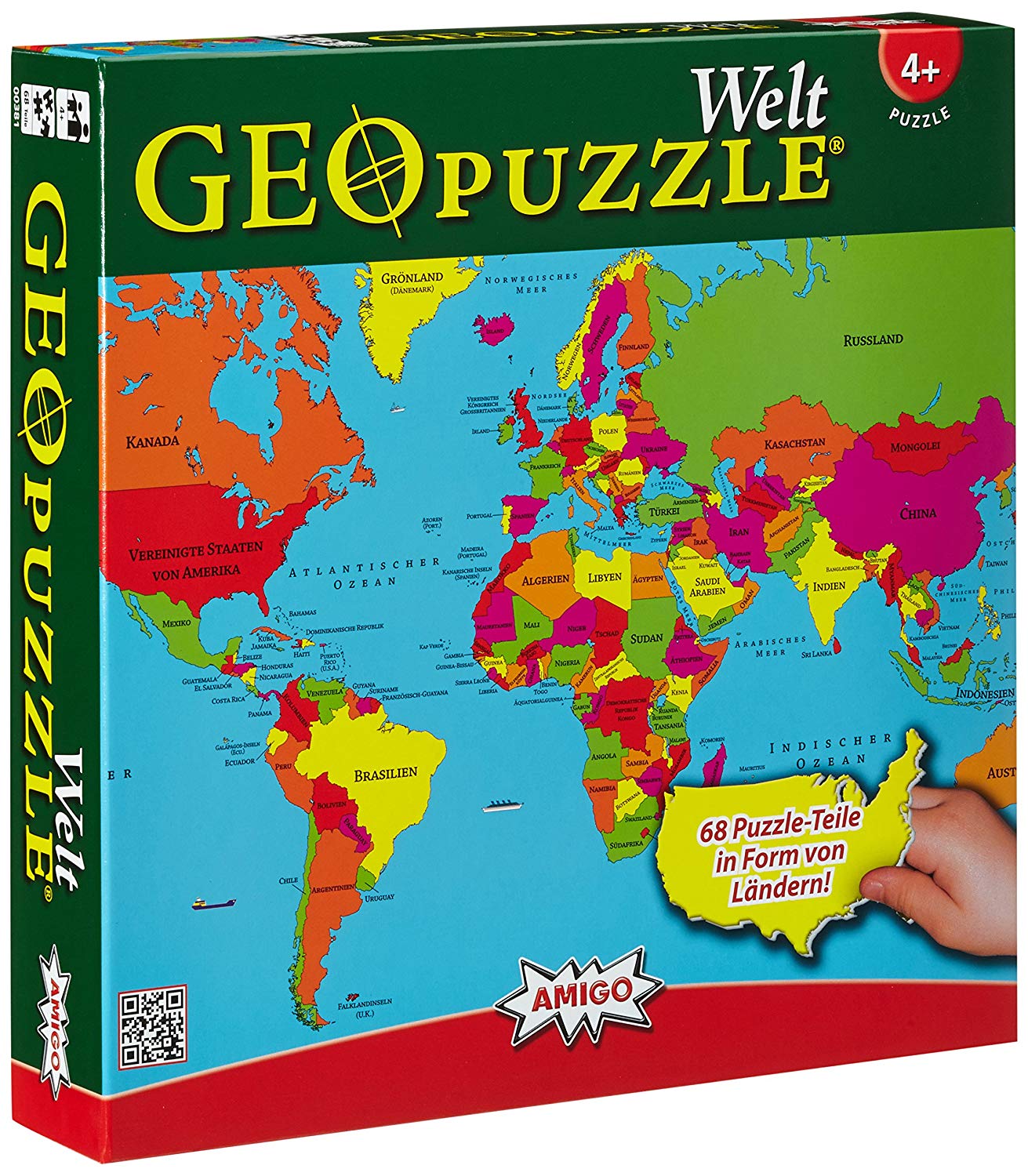 AMIGO Puzzles Amigo 00381 - GeoPuzzle - Welt