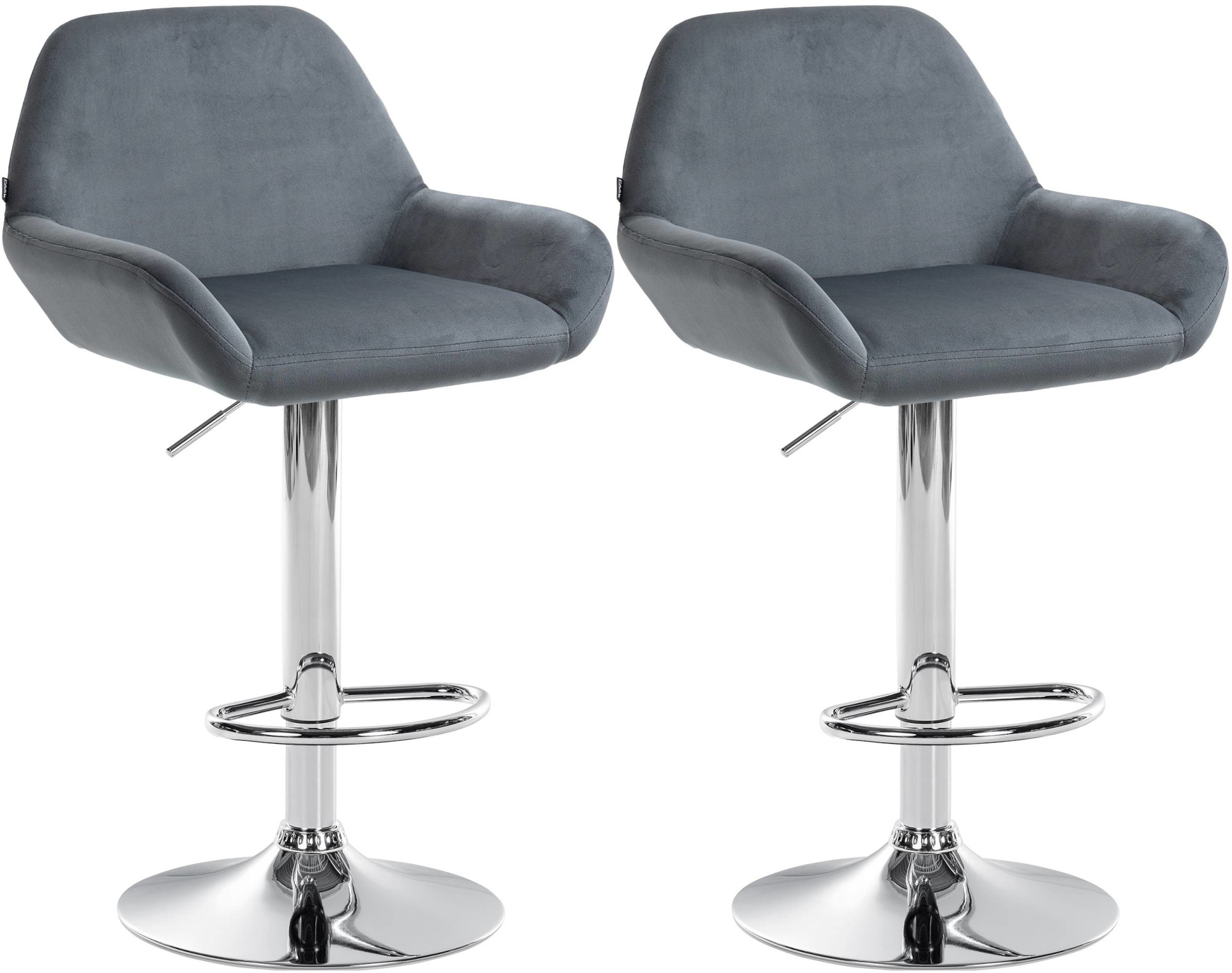 2er Set Barhocker Braga Samt chrom