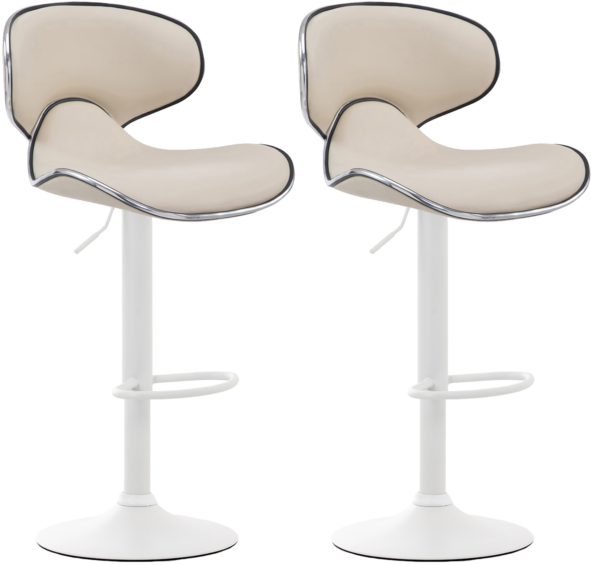 2er Set Barhocker Las Vegas V2 Kunstleder weiß
