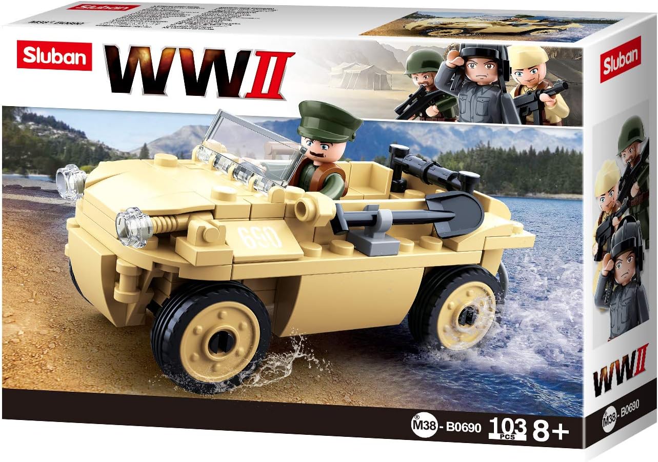 Sluban Bau- & Konstruktionsspielzeug Sluban M38-B0690 - Army WWII - Amphibienfahrzeug