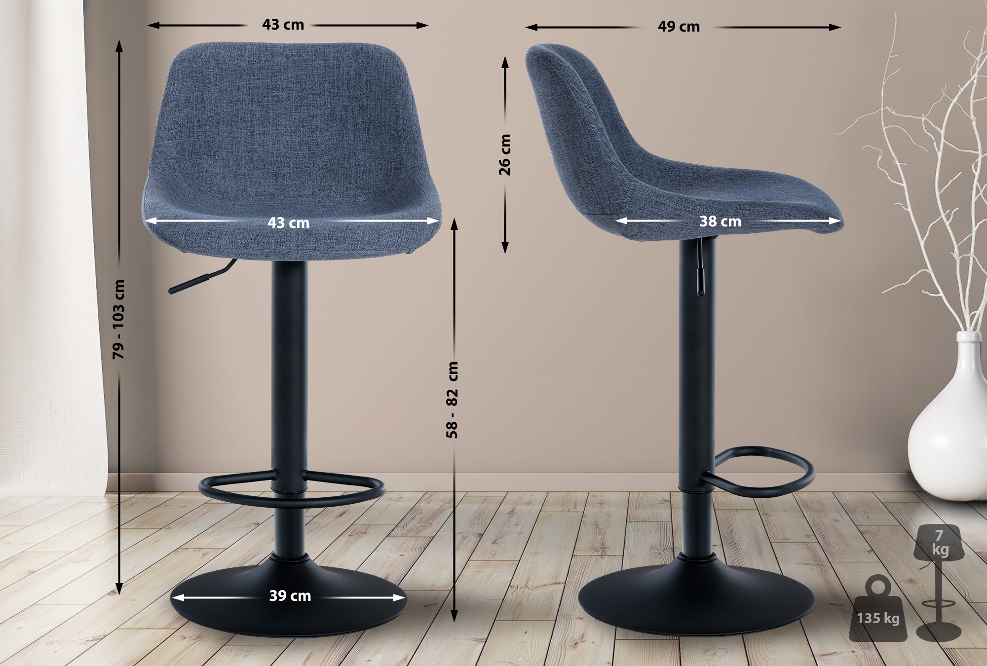 Barhocker Loft Stoff