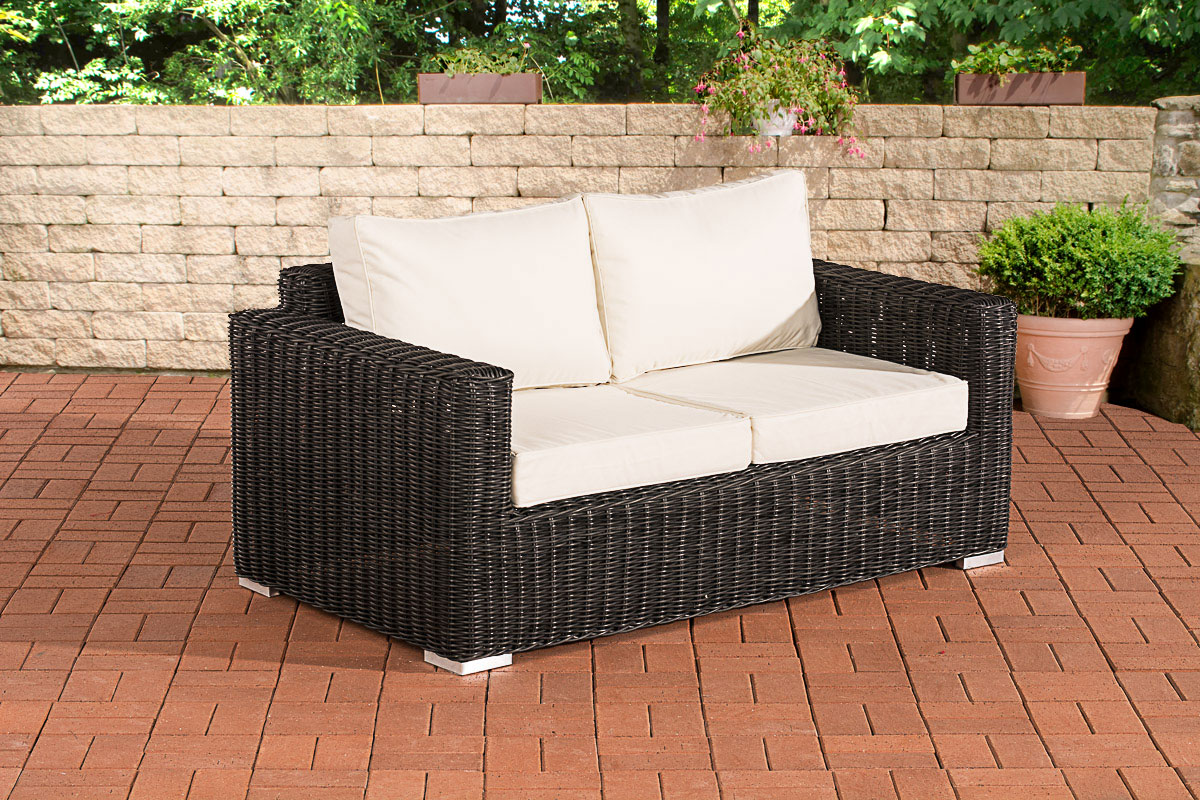 2er-Sofa Bilbao / Madeira Cremeweiss