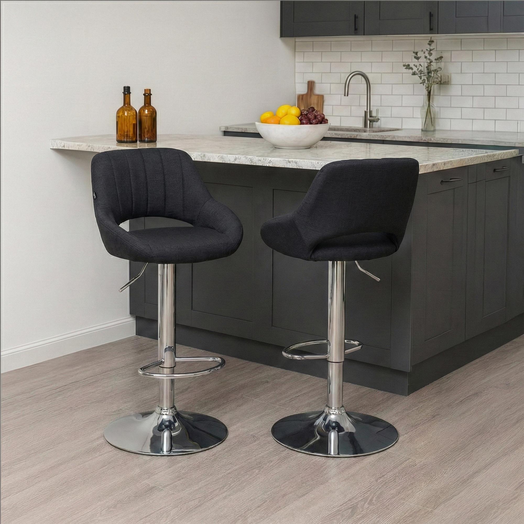 Barhocker Milet Stoff chrom