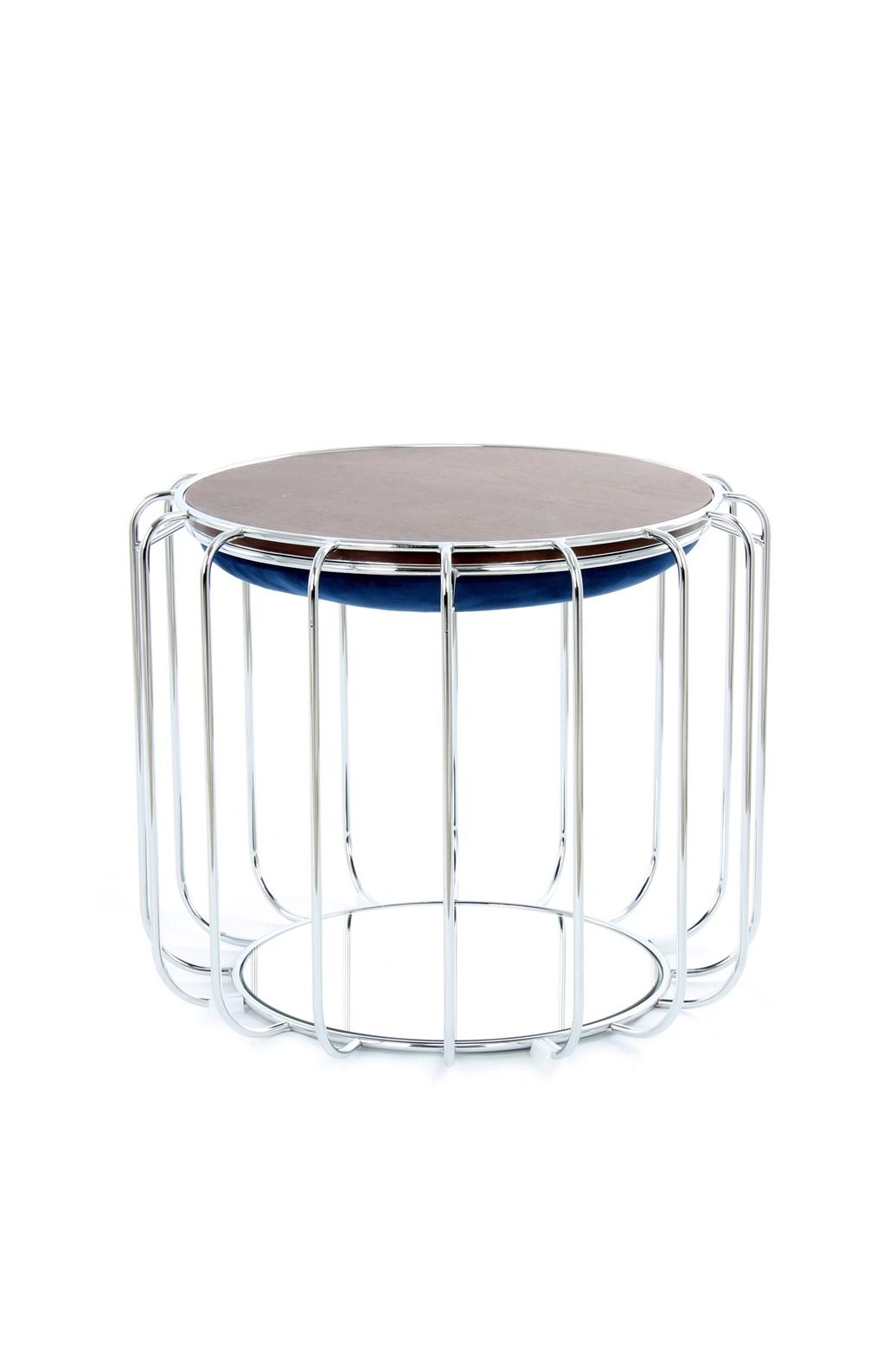 Beistelltisch Beistelltisch / Pouf Comfortable 110 Dunkelblau / Silber