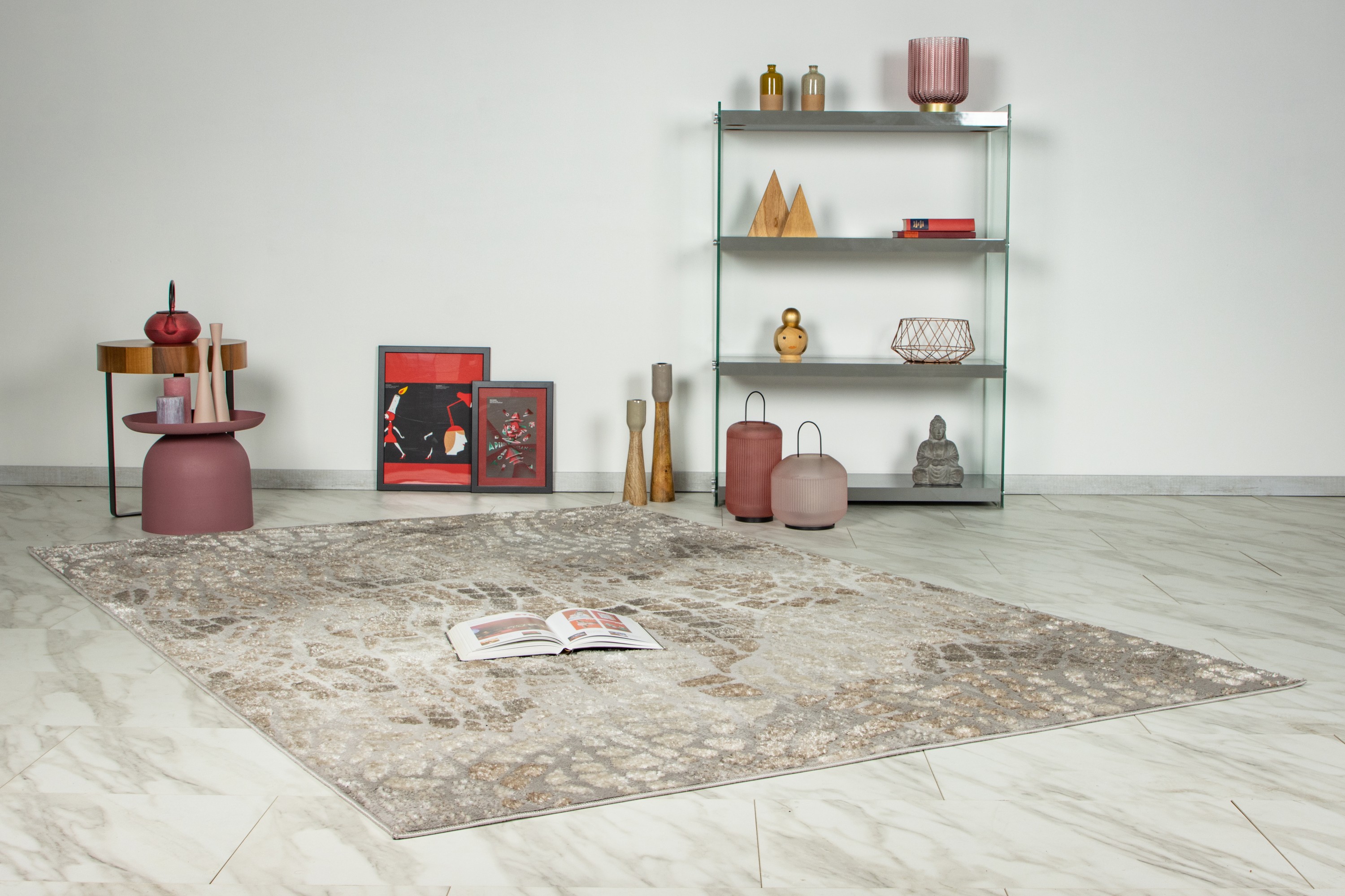 Teppich Catcher 225 Silber / Beige 120 x 170 cm