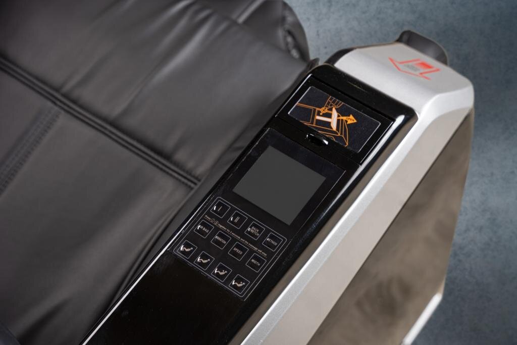 TLP GmbH, Michael Edlinger PureHaven Münz-Massage-Sessel 118x76x76 cm 6 Massagearten Rücken- Fuß- & Gesäßmassage einfache Bedienung energiesparend hochwertiges PU Leder Schwarz – Ansicht 7