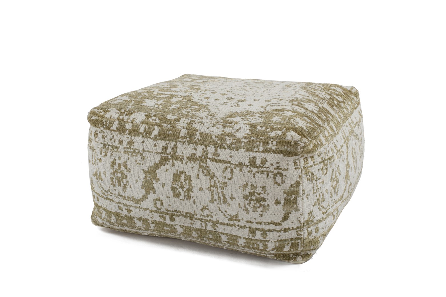 Pouf Paramount Pouf & Cushion Set 210 Creme / Oliv 80cm x 80cm
