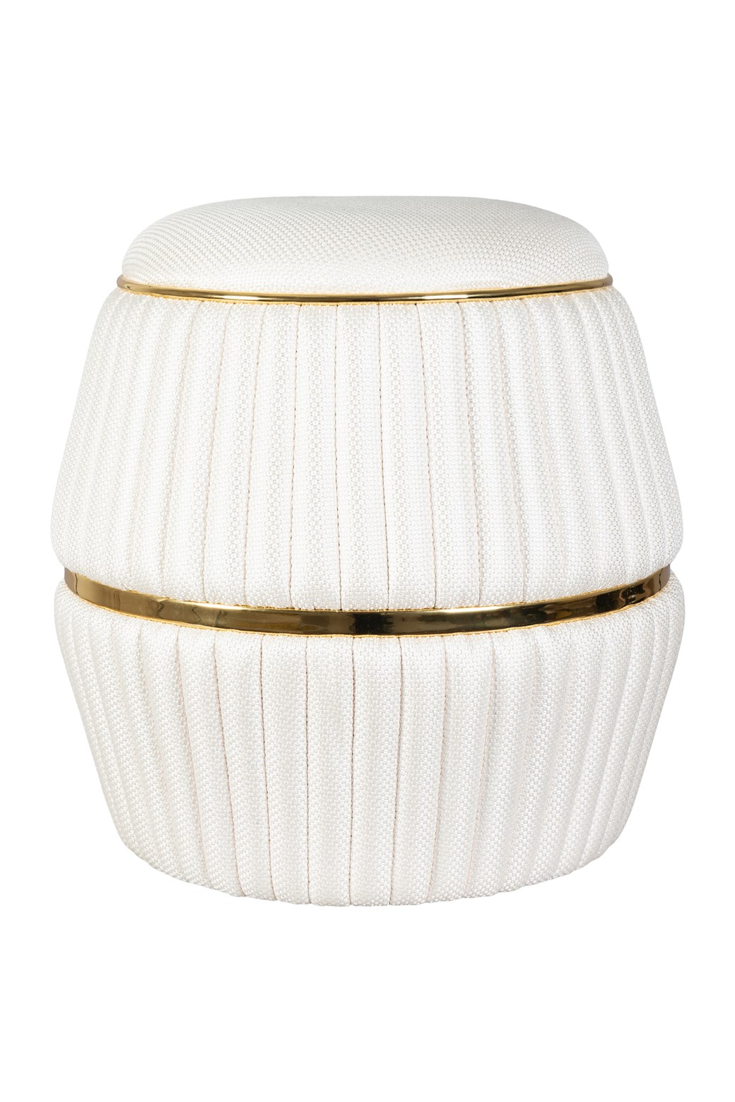 Eleganter Hocker Elfenbein / Gold