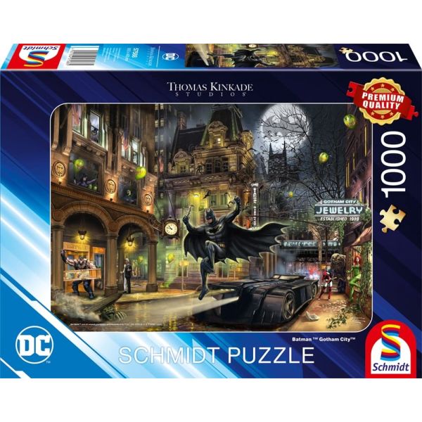 Schmidt Spiele GmbH Puzzles Batman, Gotham City - Puzzle 1000 Teile - Thomas Kinkade Collection