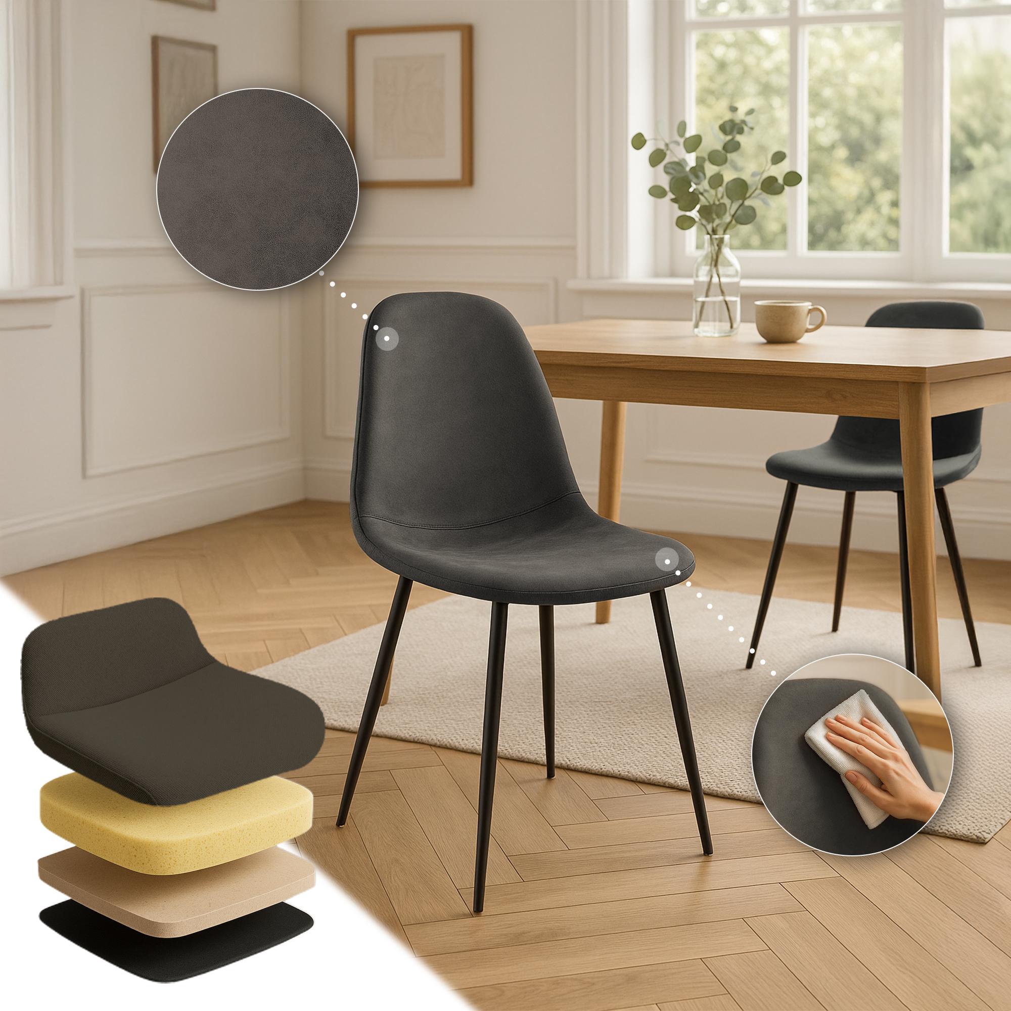 4er Set Esszimmerstühle Napier Kunstleder