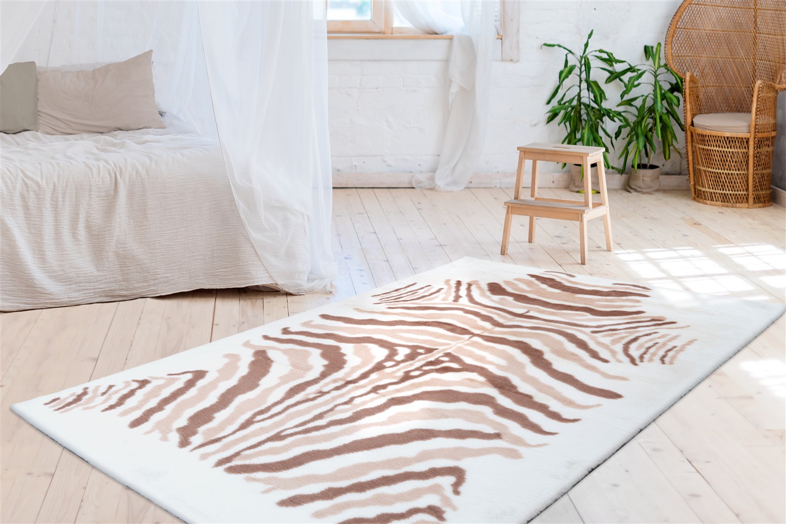 Teppich Rabbit Animal 425 Elfenbein / Taupe / Weiß 160cm x 230cm