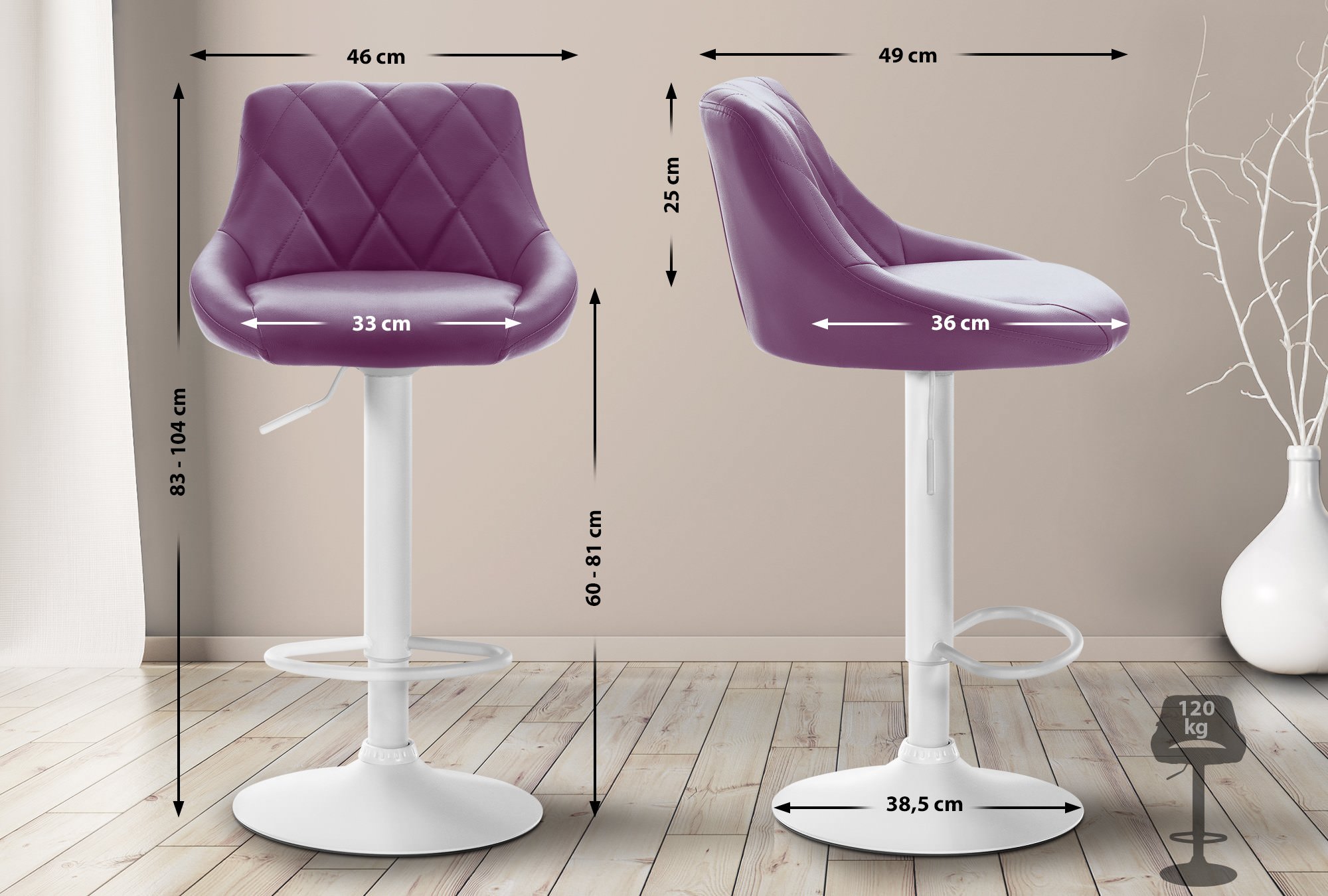 Barhocker Lazio Kunstleder weiß