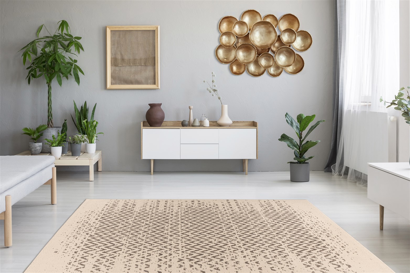 Teppich Splash 625 Creme / Braun 80cm x 150cm