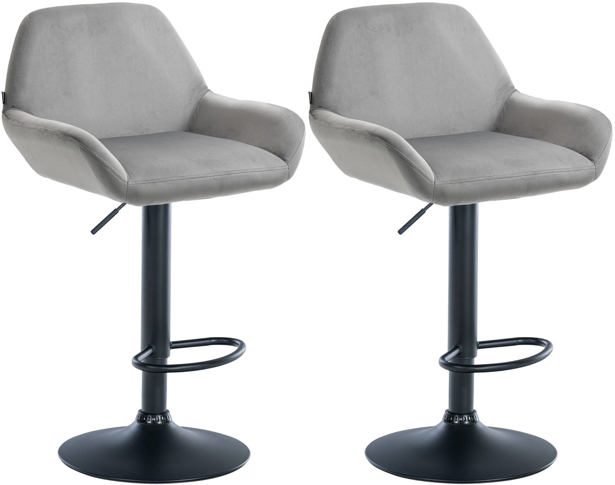 2er Set Barhocker Braga Samt schwarz