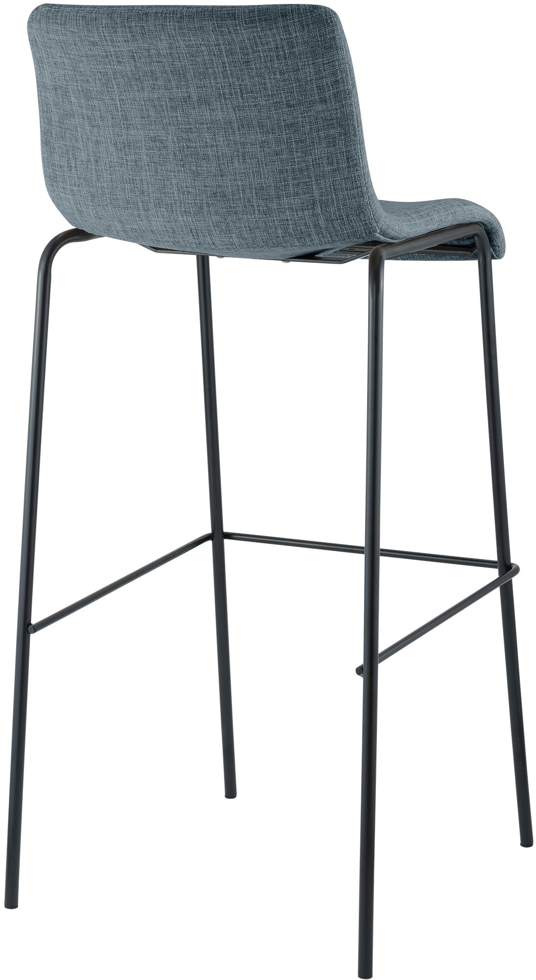 Barhocker Hoover Stoff 4-Fuß Gestell schwarz