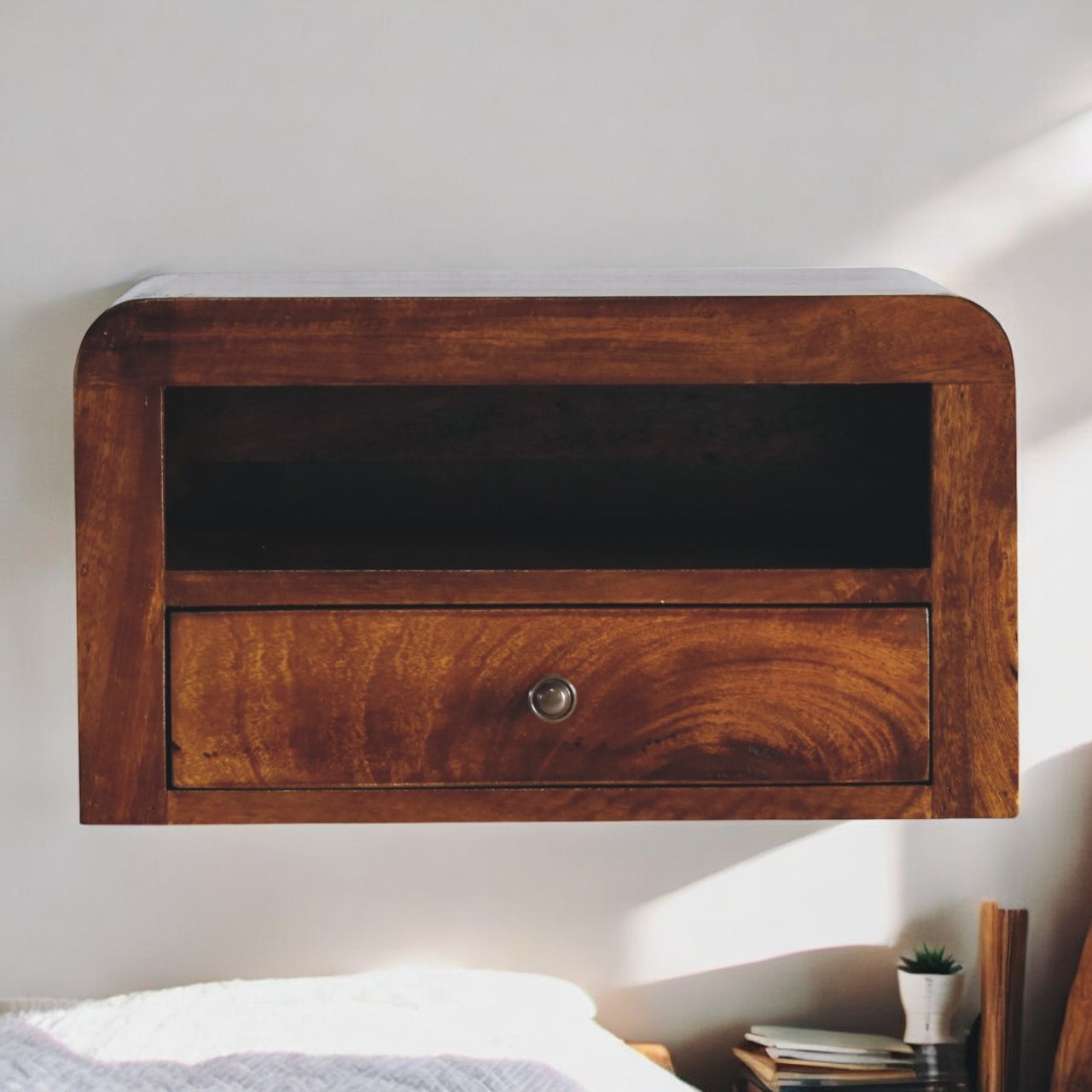 Wandnachttisch „Chunky Chestnut“ mit 1 Schublade