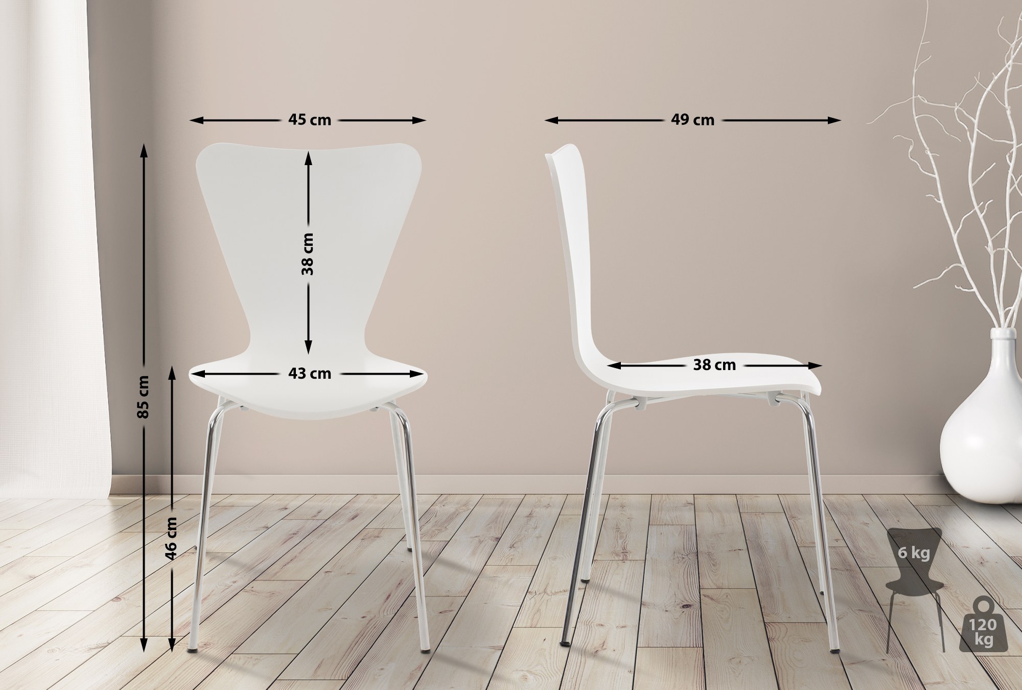 2er Set Besucherstuhl Calisto
