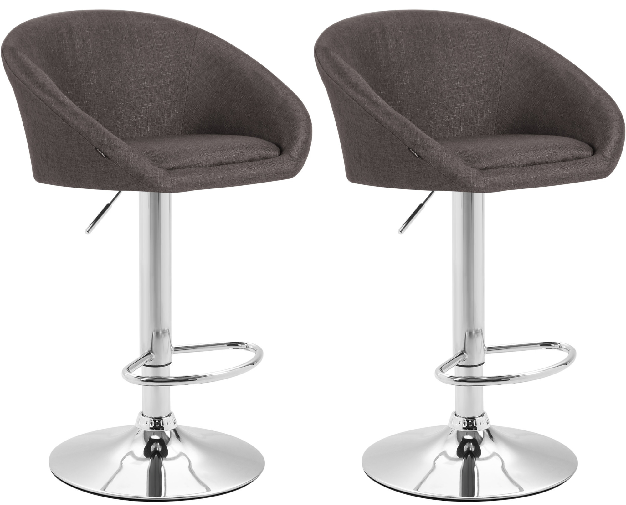 2er Set Barhocker Miami V2 Stoff chrom