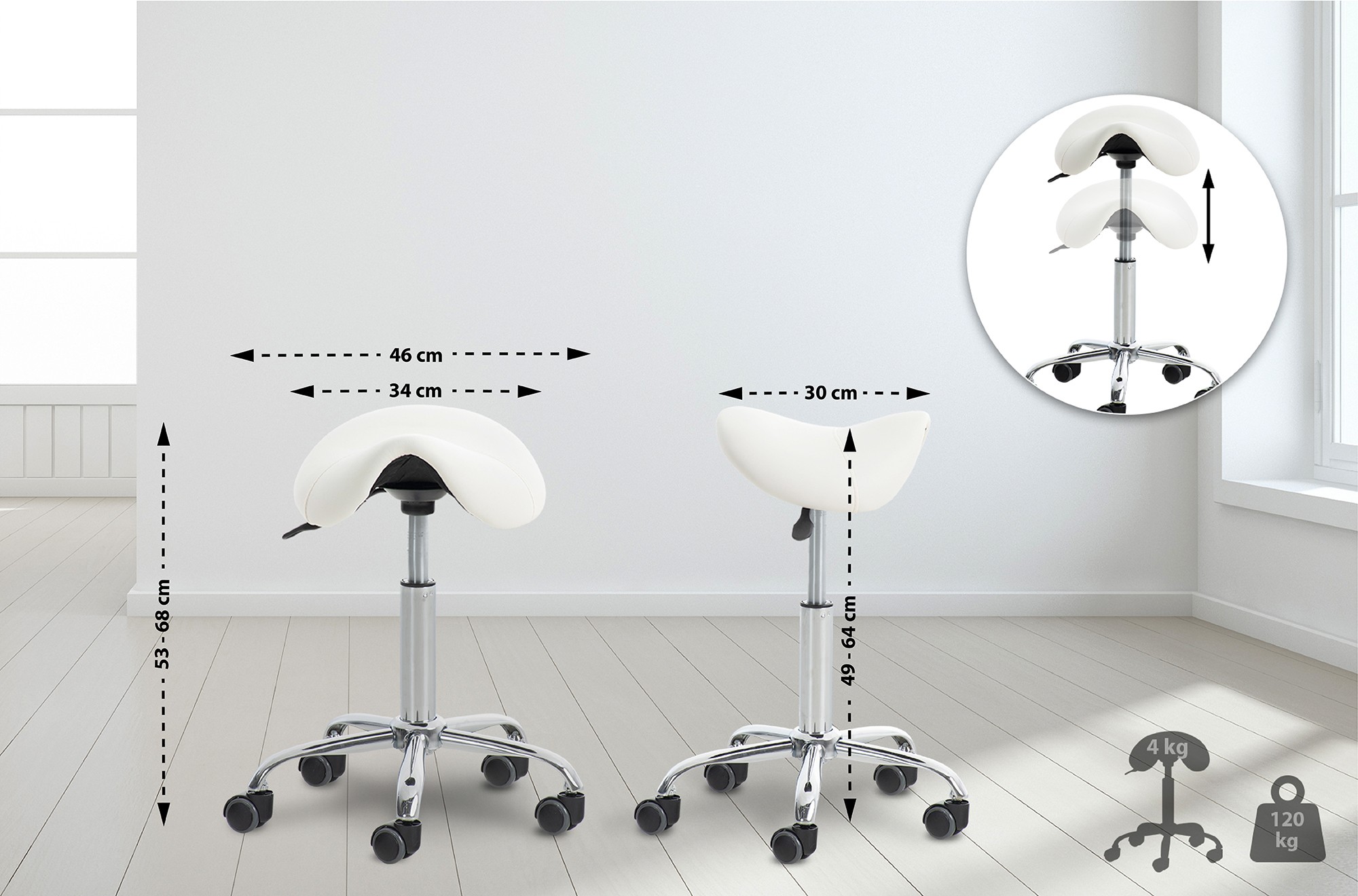 2er Set Arbeitshocker Reno Kunstleder