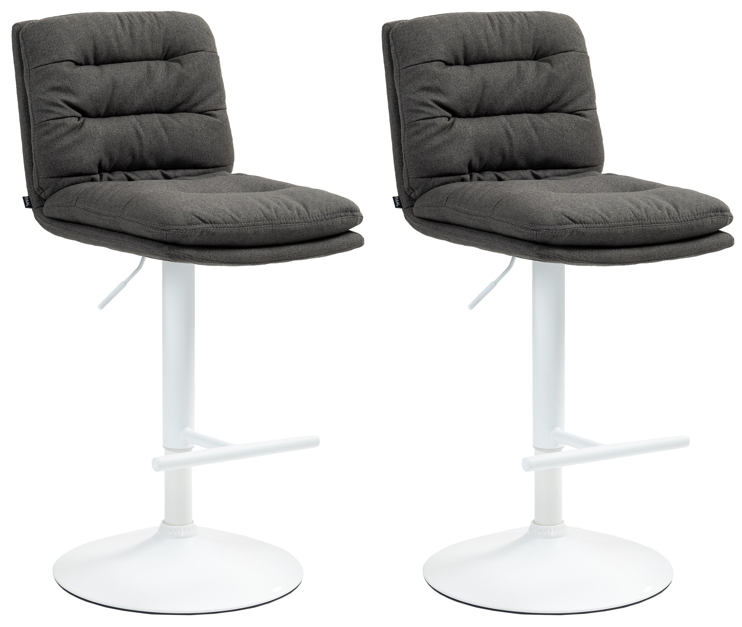 2er Set Barhocker Damar Stoff weiß