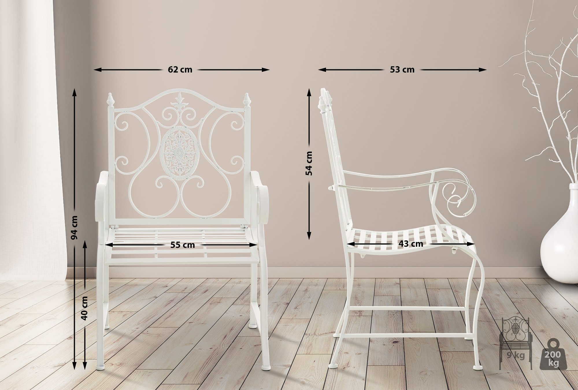 CLP Trading GmbH 2er Set Gartenstühle Punjab – Ansicht 2