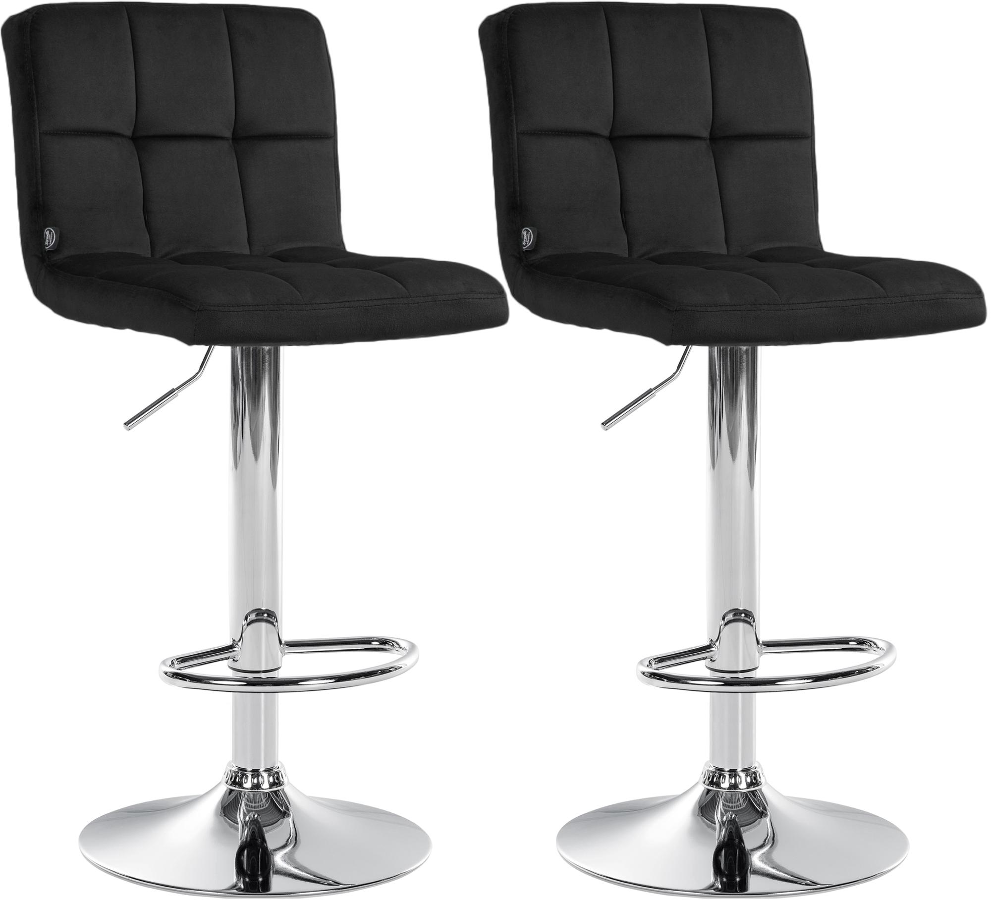 2er Set Barhocker Peru Samt chrom