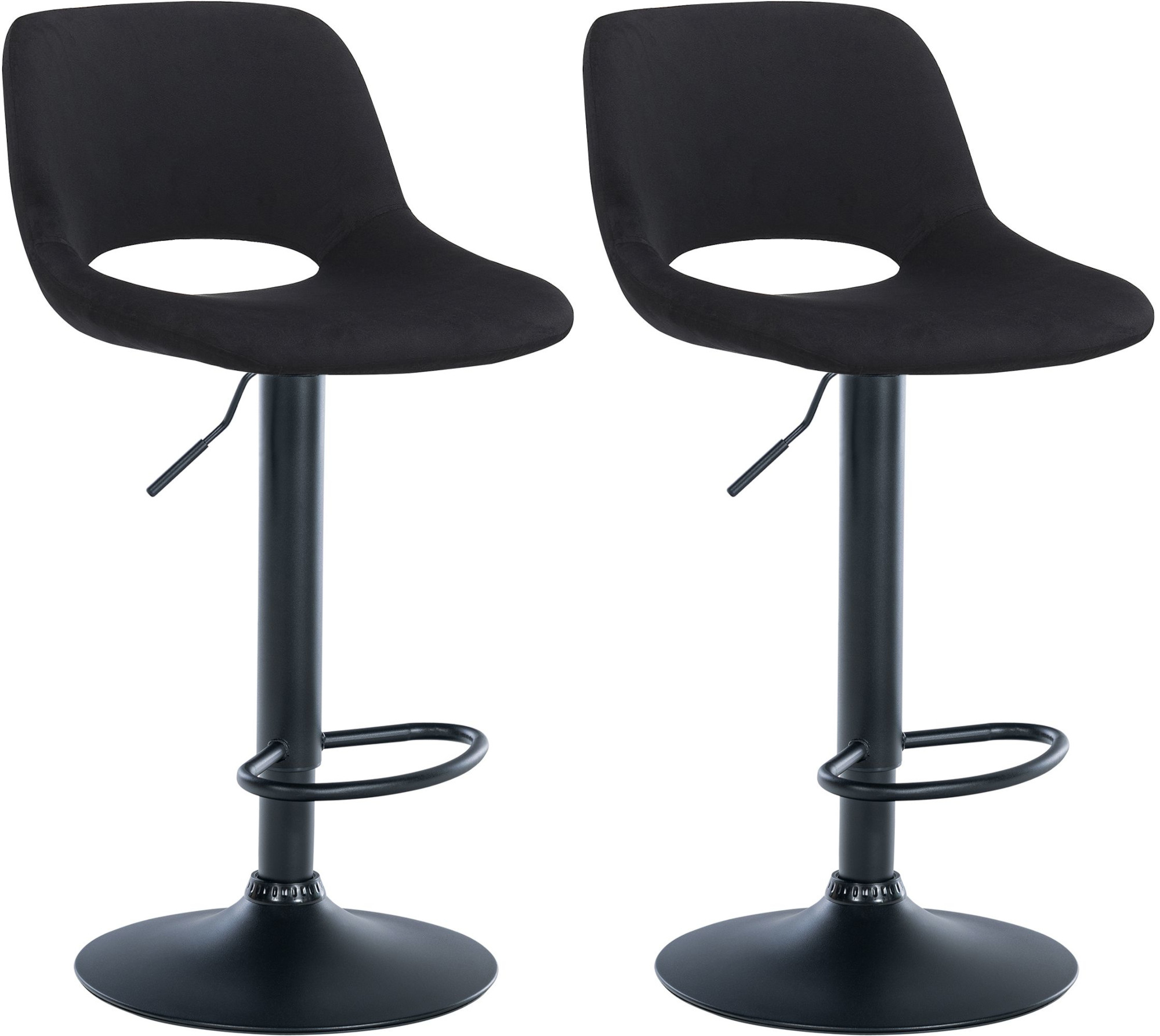 2er Set Barhocker Camden Samt schwarz
