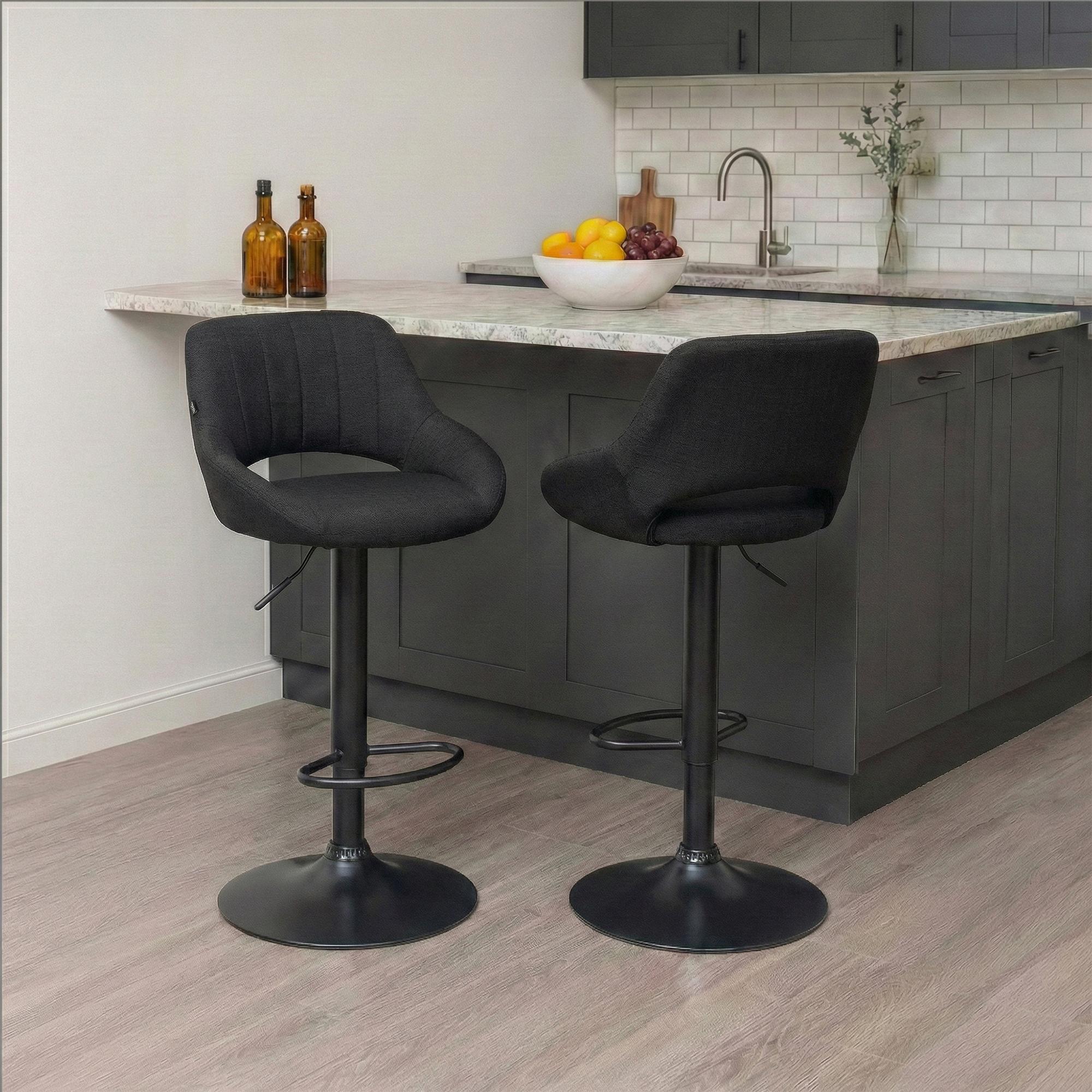 Barhocker Milet Stoff schwarz