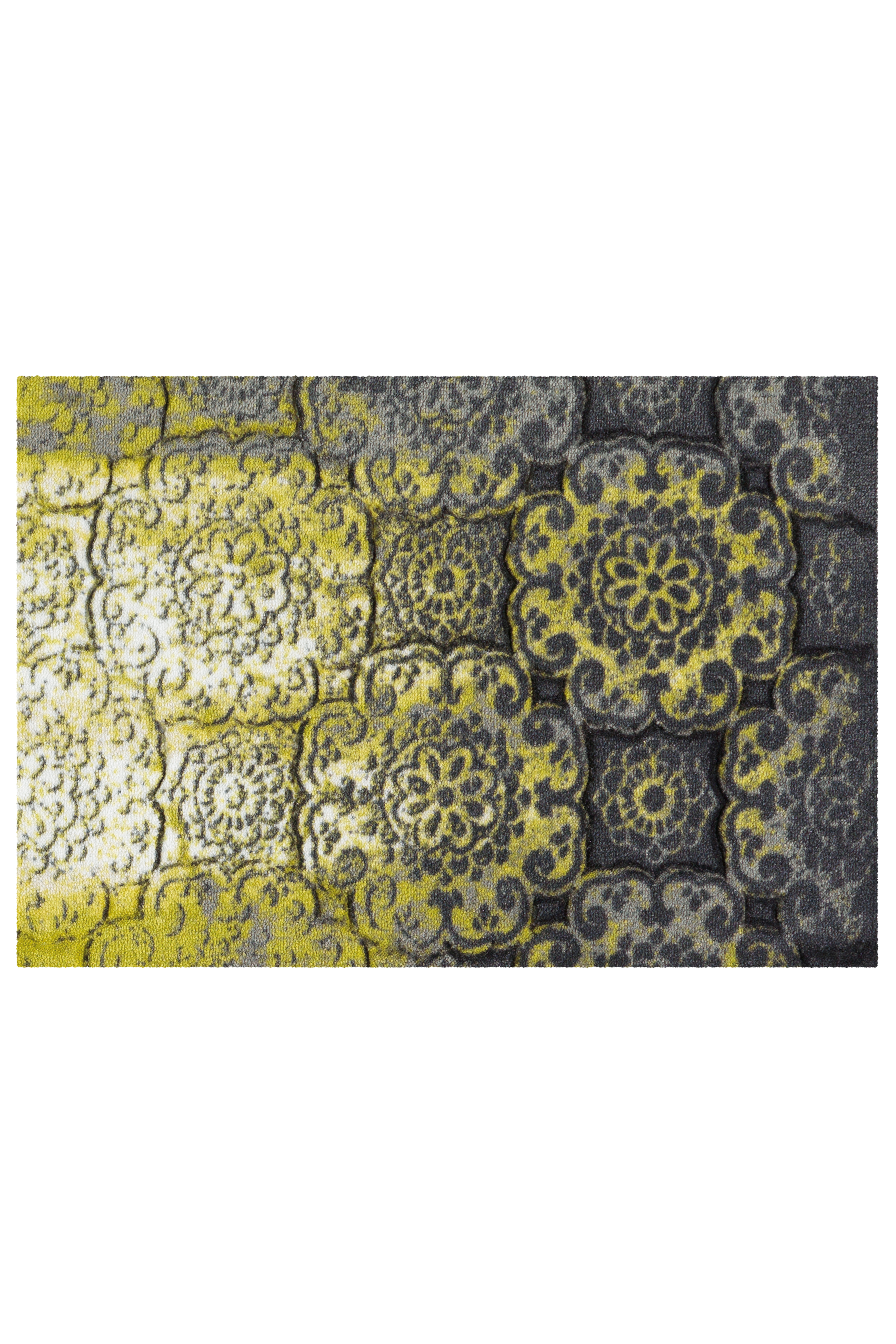 Fußmatte Living Mat 56 Anthrazit / Gelb 64cm x 168cm