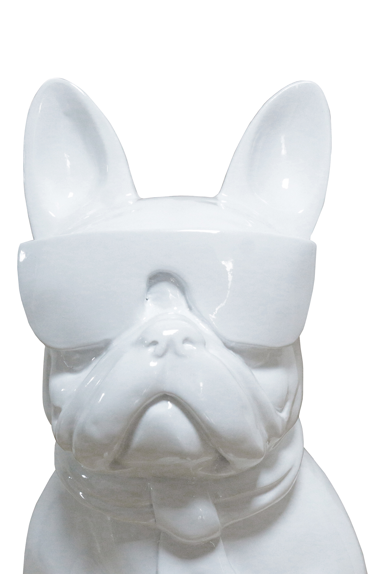Bullhund-Skulptur Weiß