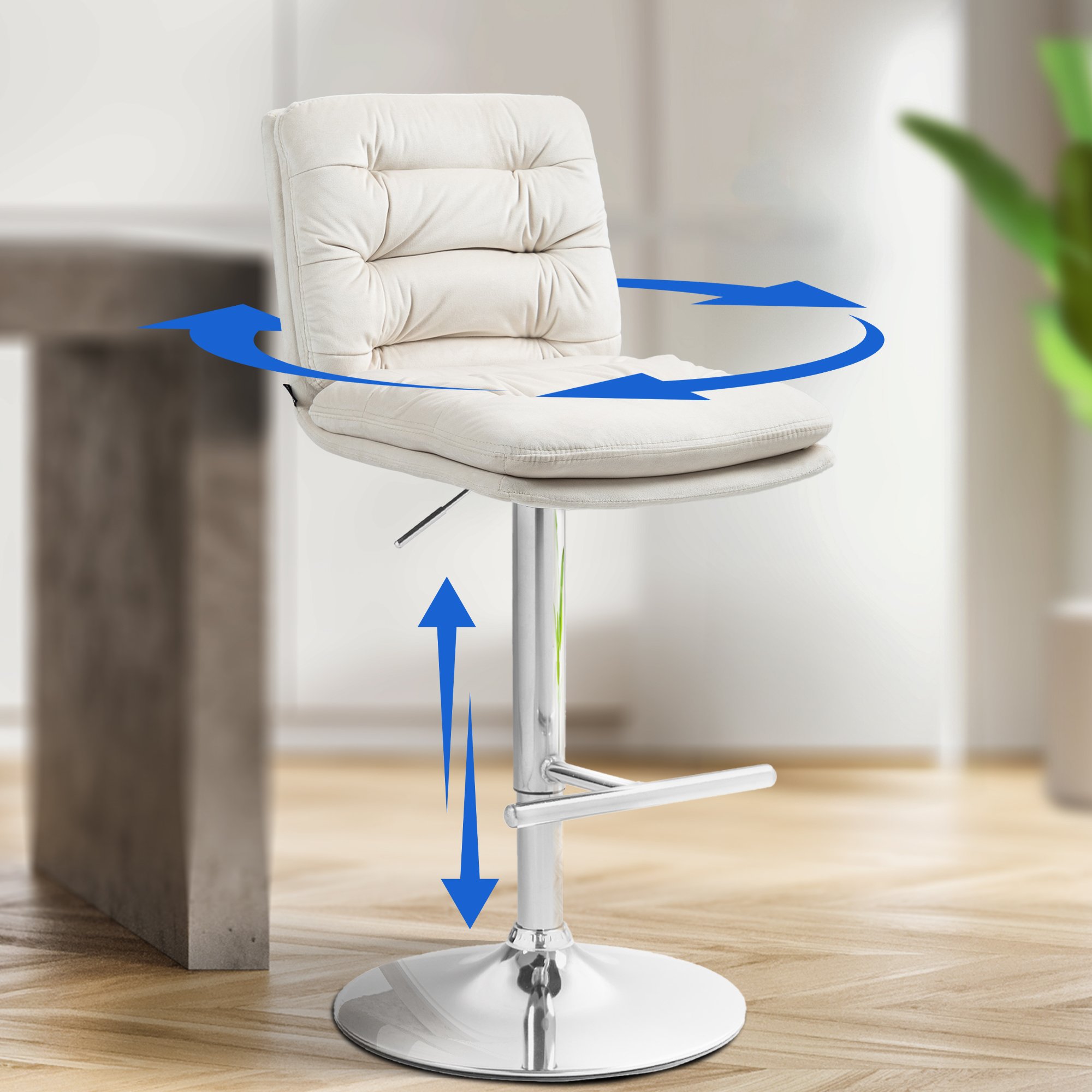 Barhocker Damar Samt chrom