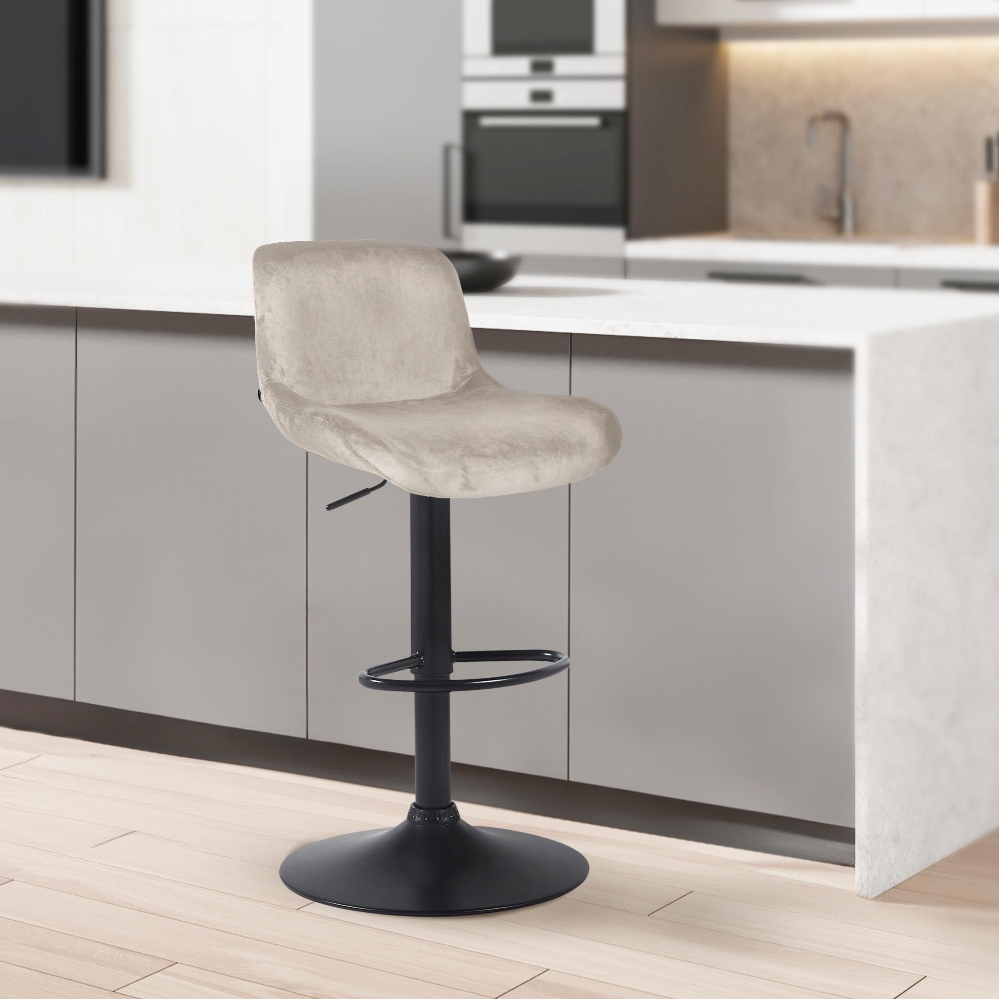 Barhocker Solon Schwarz Samt
