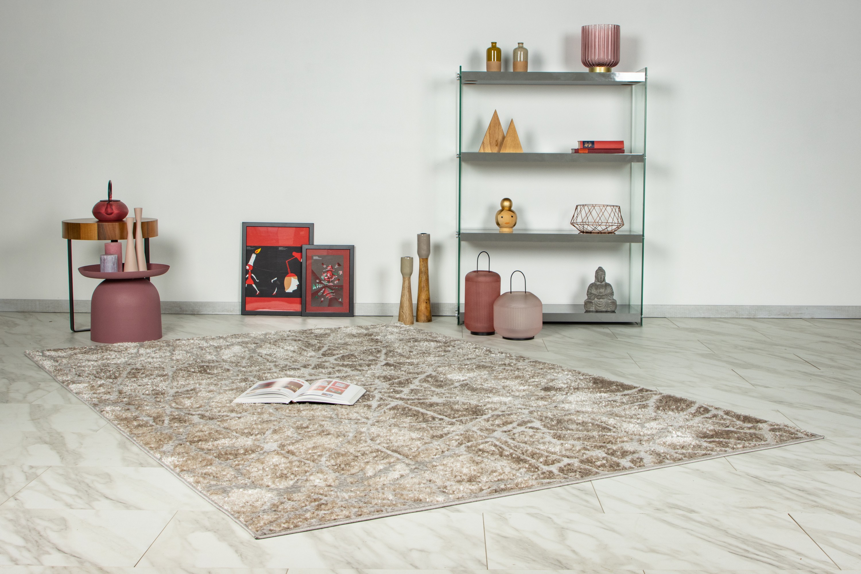 Teppich Catcher 125 Silber / Beige 80 x 150 cm