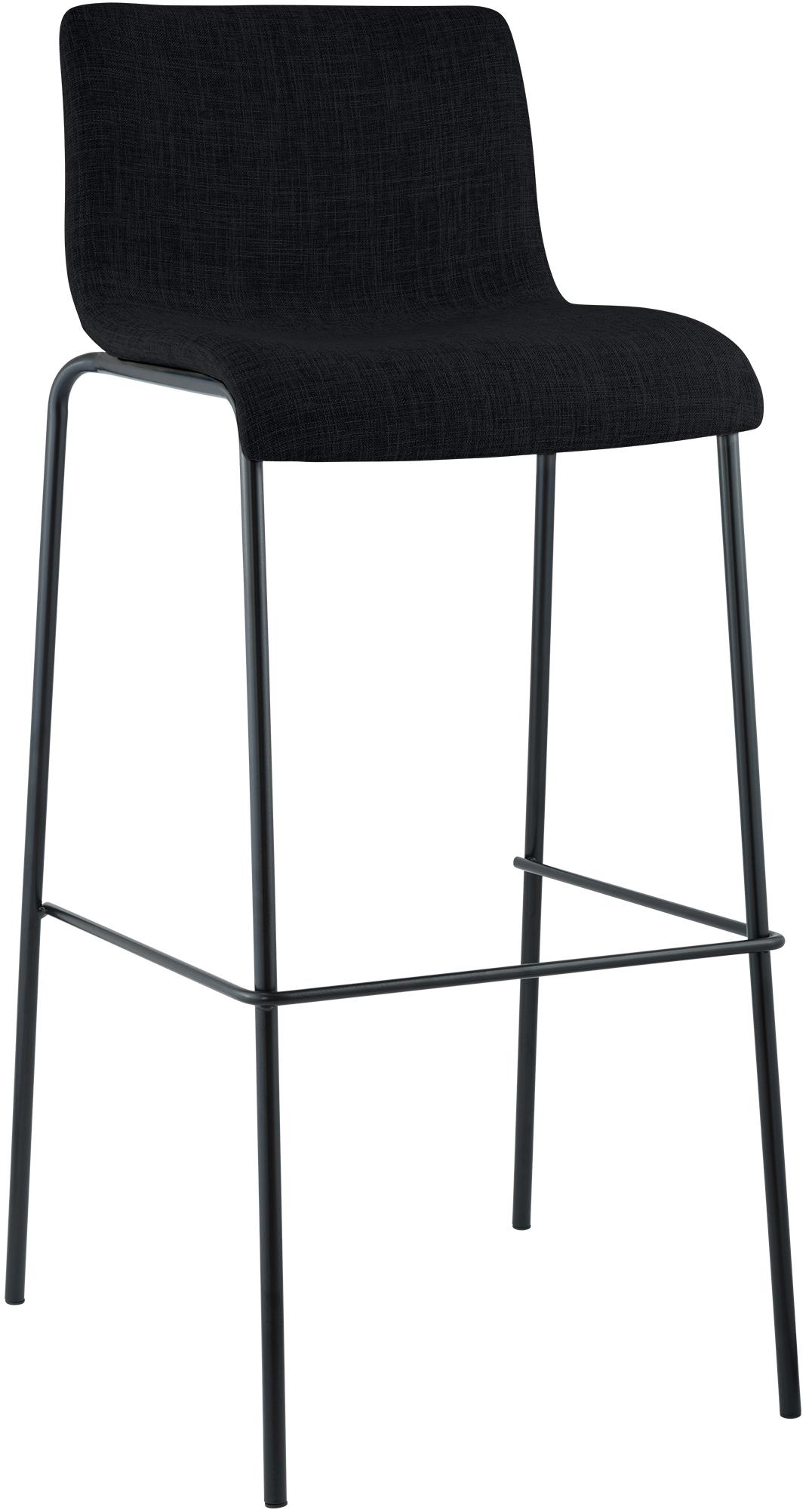 Barhocker Hoover Stoff 4-Fuß Gestell schwarz
