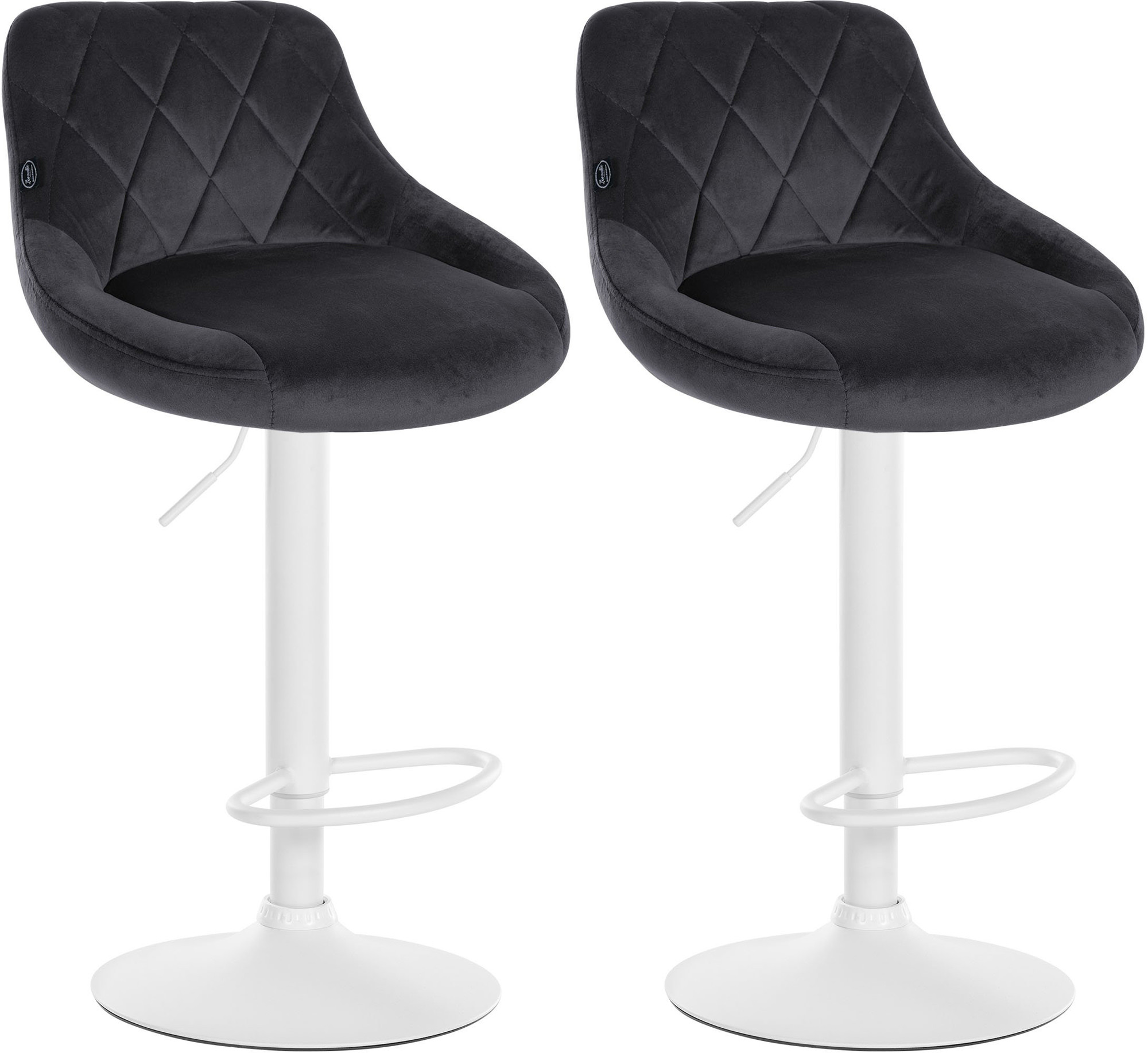 2er Set Barhocker Lazio Samt weiß