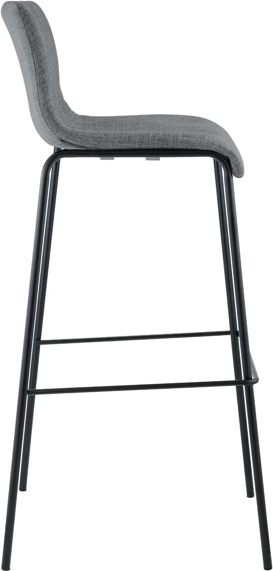 Barhocker Hoover Stoff 4-Fuß Gestell schwarz