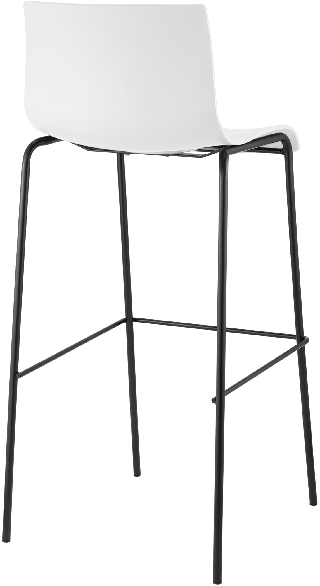 2er Set Barhocker Hoover Kunststoff 4-Fuß Gestell schwarz