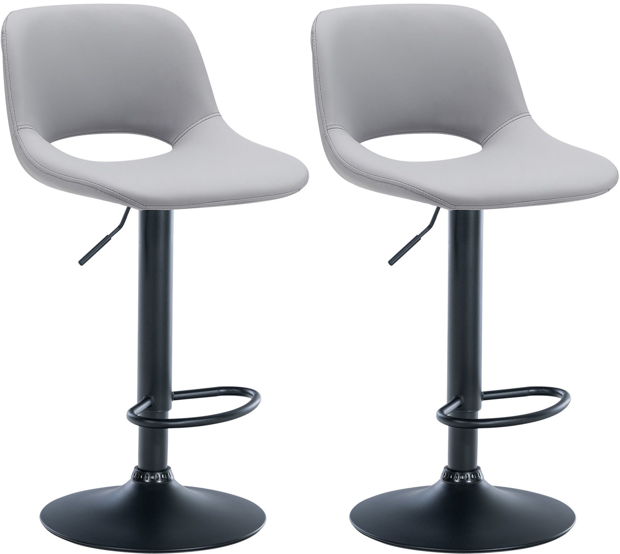 2er Set Barhocker Camden Kunstleder schwarz
