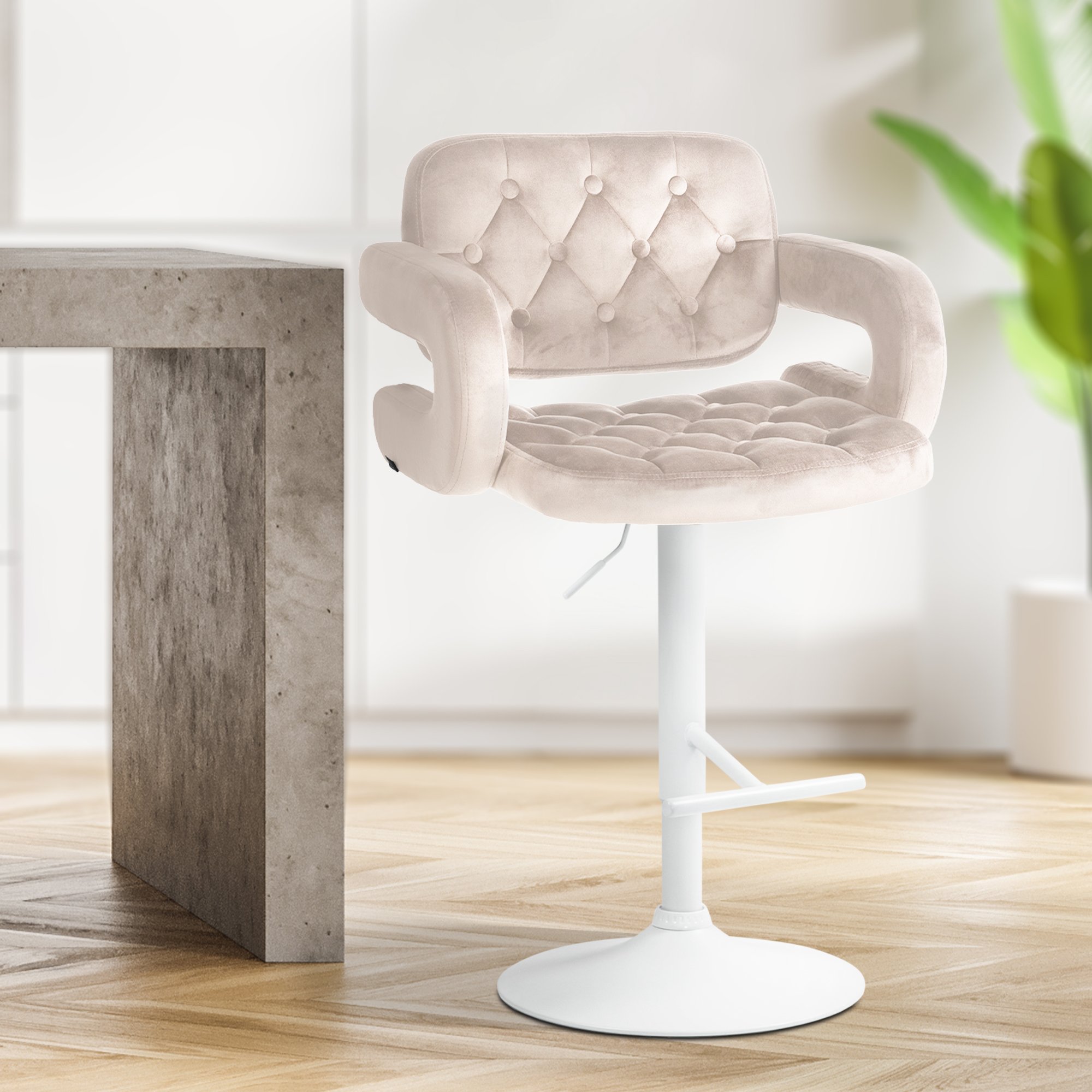 Barhocker Dublin Samt weiß