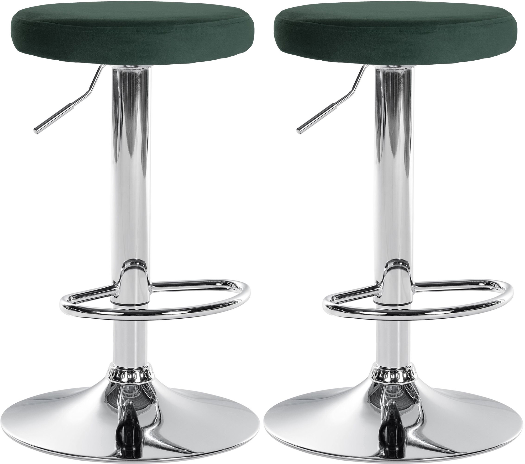 2er Set Barhocker Ponte Samt chrom