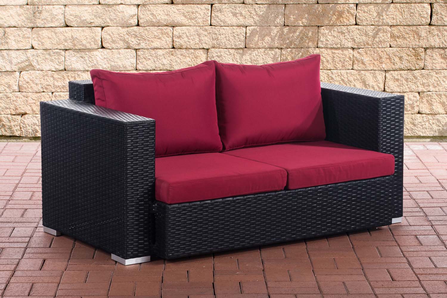 2er Sofa Provence / Sunset Rubinrot