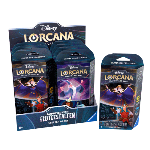 Ravensburger Disney Disney Lorcana: Aufstieg der Flutgestalten - Starter Deck Display (8 Packungen) (Deutsch)