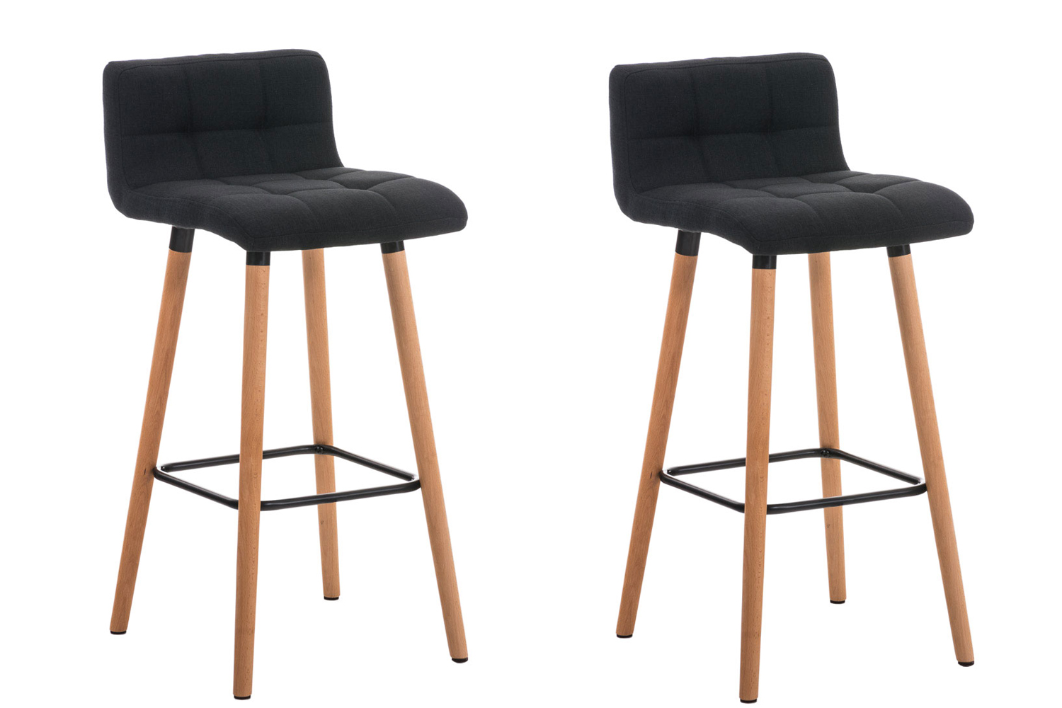 2er Set Barhocker Lincoln Stoff natura